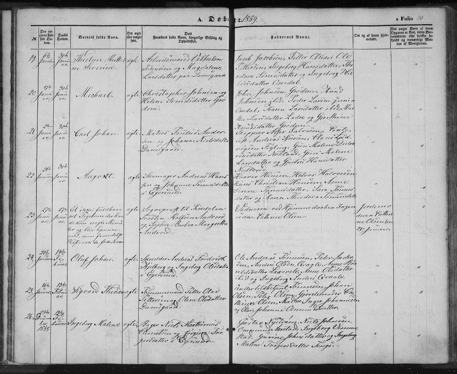 Eigersund sokneprestkontor, AV/SAST-A-101807/S08/L0012: Parish register (official) no. A 12.1, 1850-1865, p. 110