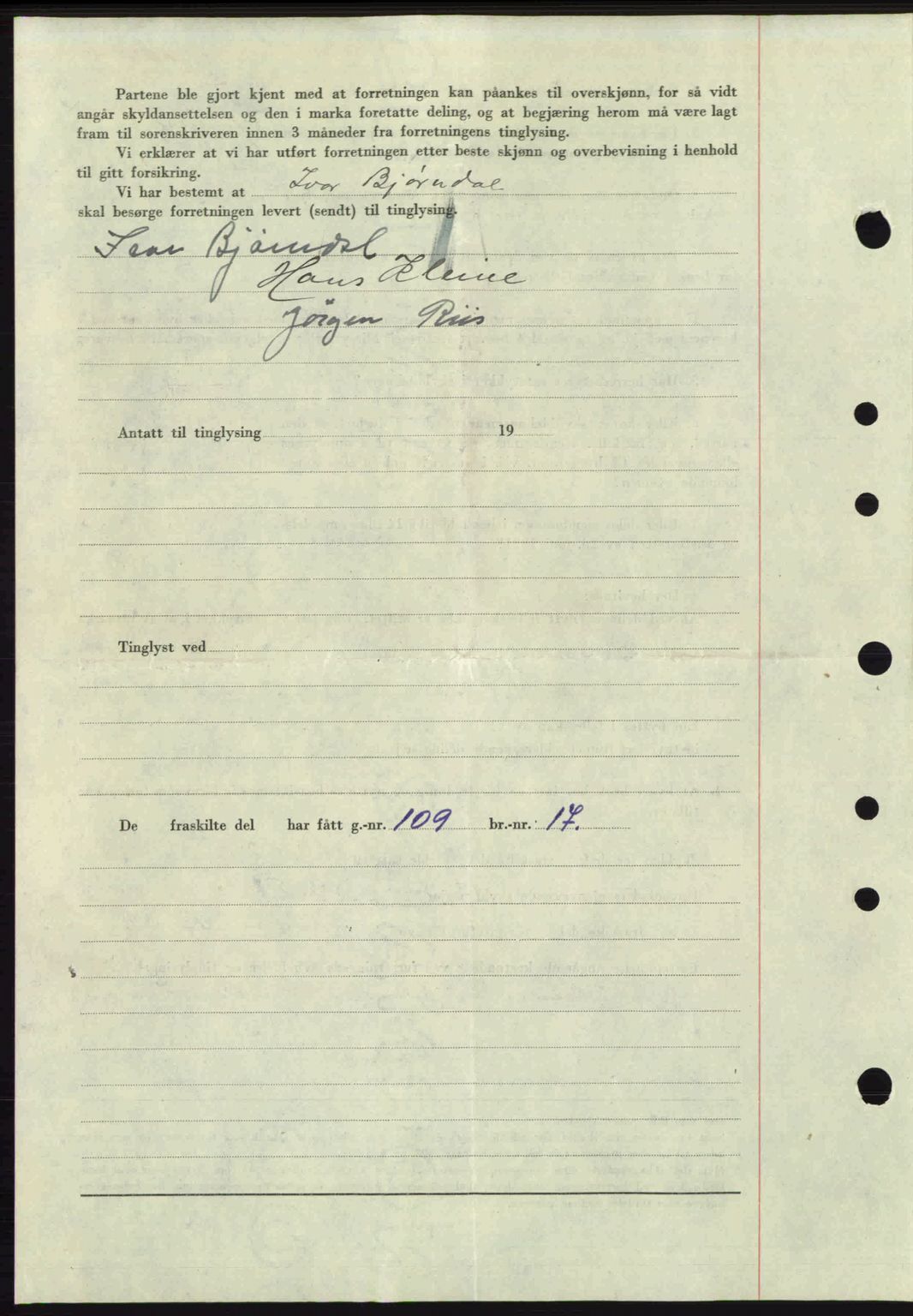 Jarlsberg sorenskriveri, SAKO/A-131/G/Ga/Gaa/L0023: Mortgage book no. A-23, 1947-1947, Diary no: : 2524/1947
