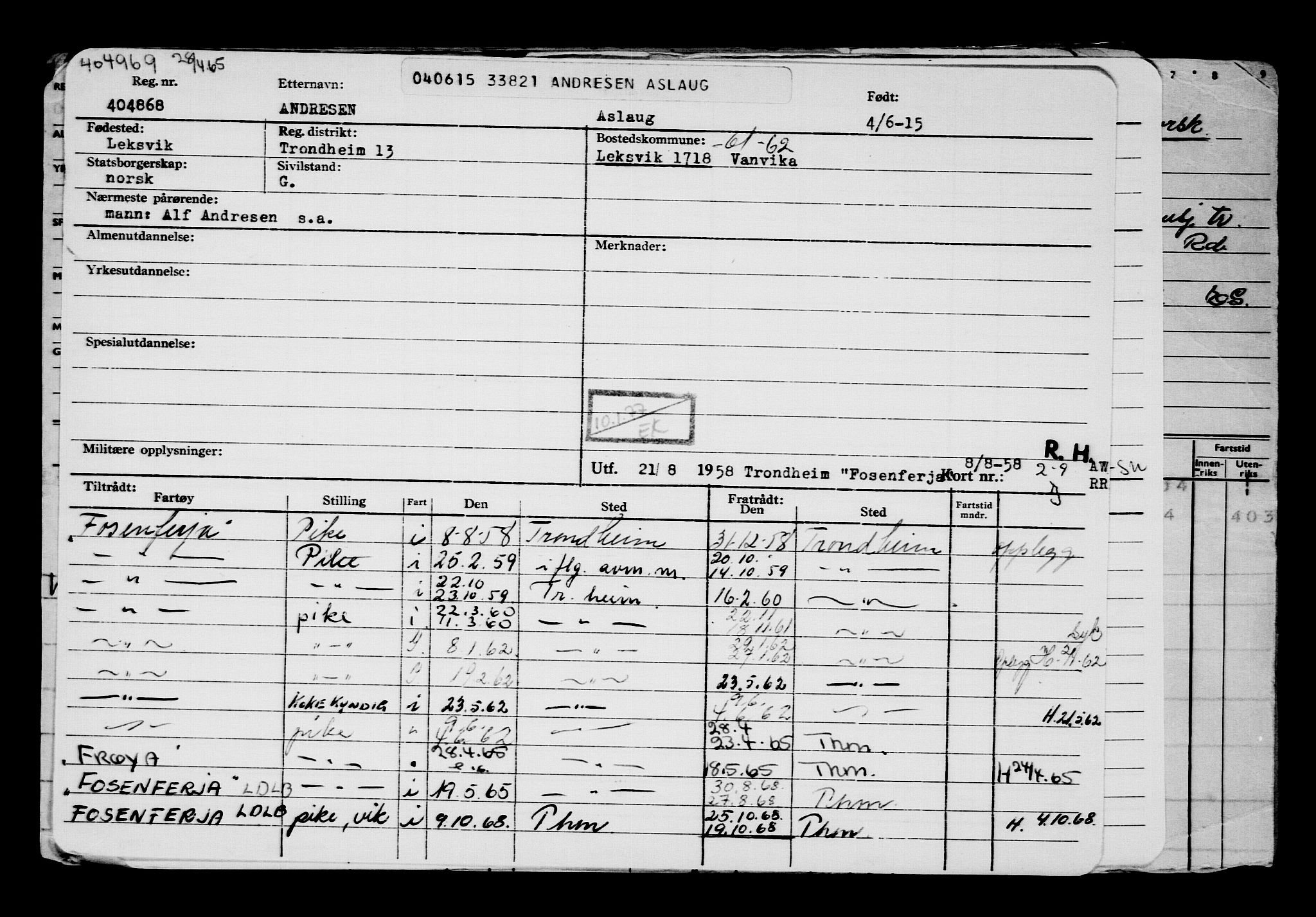 Direktoratet for sjømenn, RA/S-3545/G/Gb/L0130: Hovedkort, 1915, p. 299