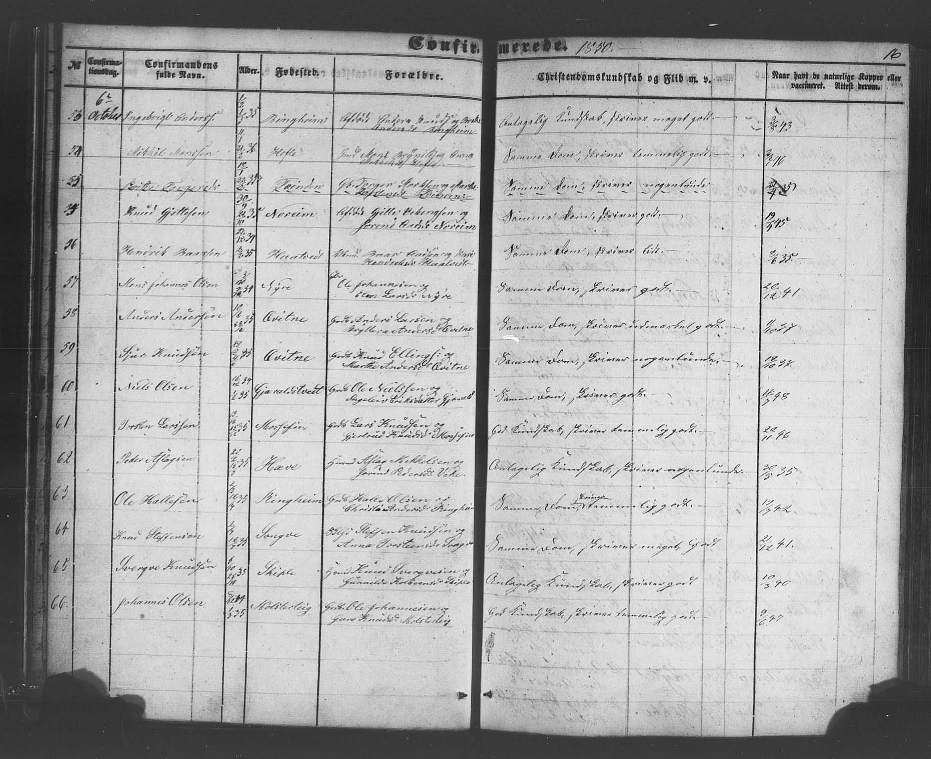 Voss sokneprestembete, SAB/A-79001/H/Haa: Parish register (official) no. A 18, 1848-1876, p. 16