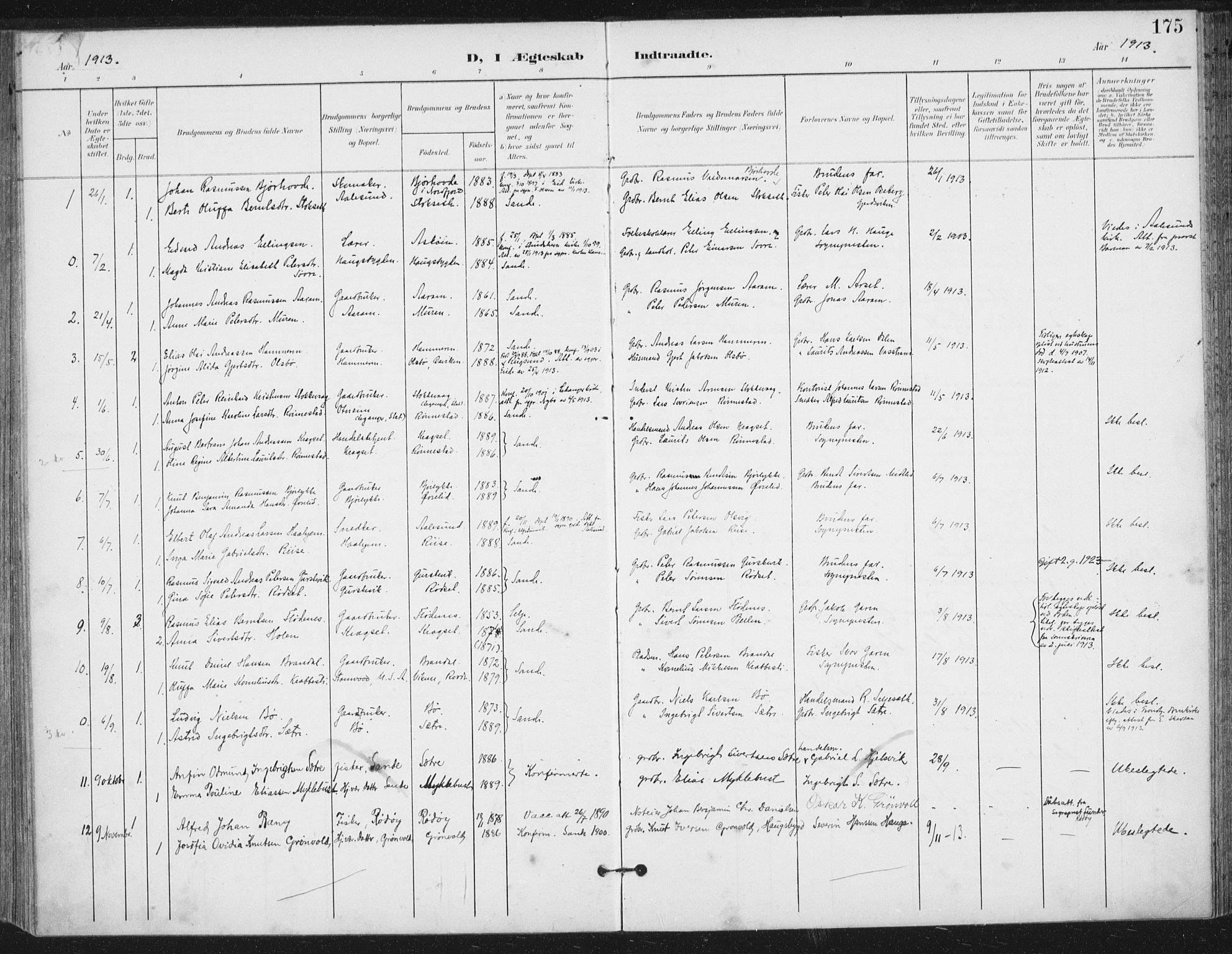 Ministerialprotokoller, klokkerbøker og fødselsregistre - Møre og Romsdal, AV/SAT-A-1454/503/L0038: Parish register (official) no. 503A06, 1901-1917, p. 175