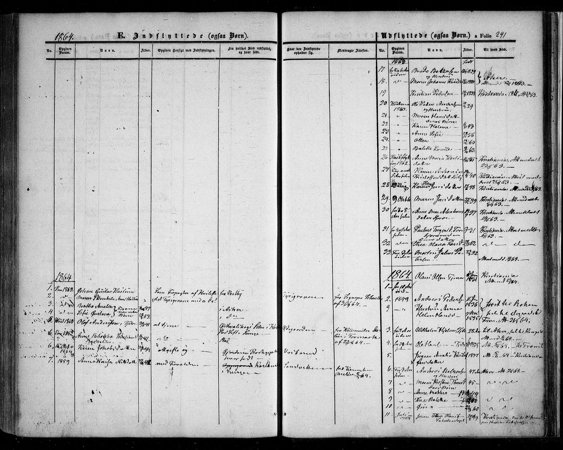 Nesodden prestekontor Kirkebøker, AV/SAO-A-10013/F/Fa/L0007: Parish register (official) no. I 7, 1848-1868, p. 241