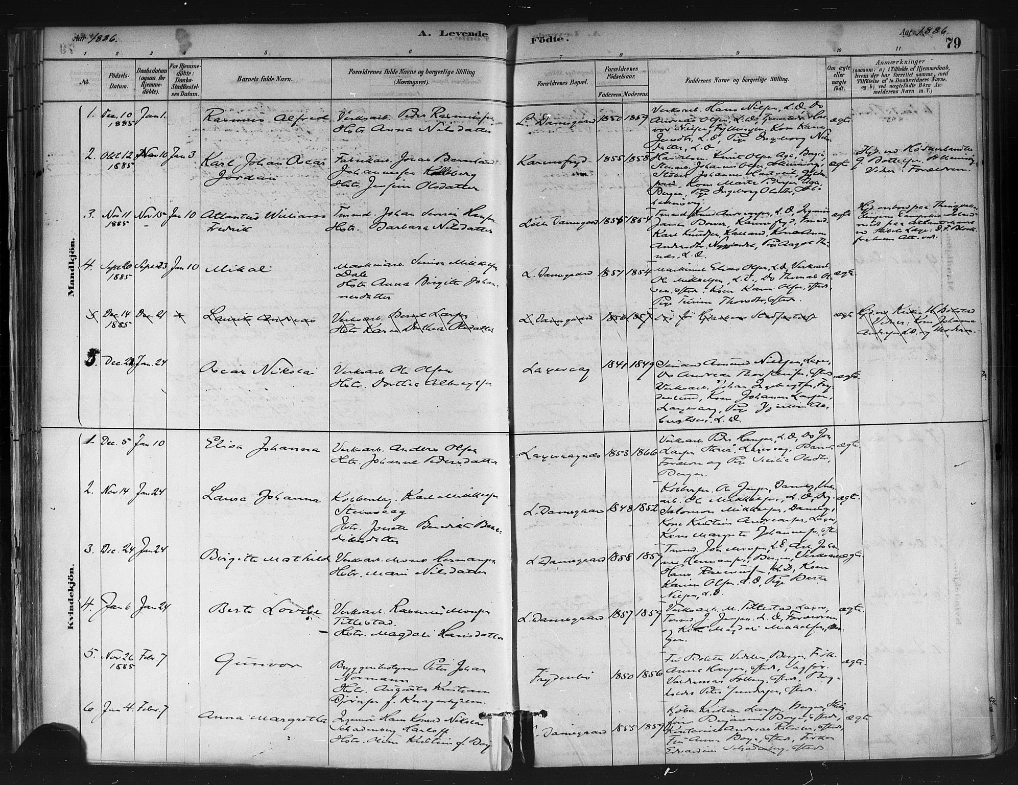 Askøy Sokneprestembete, AV/SAB-A-74101/H/Ha/Haa/Haae/L0002: Parish register (official) no. E 2, 1878-1891, p. 79