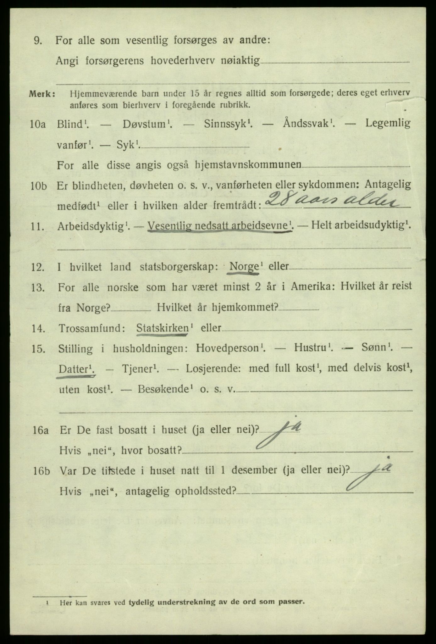 SAB, 1920 census for Kvam, 1920, p. 5642