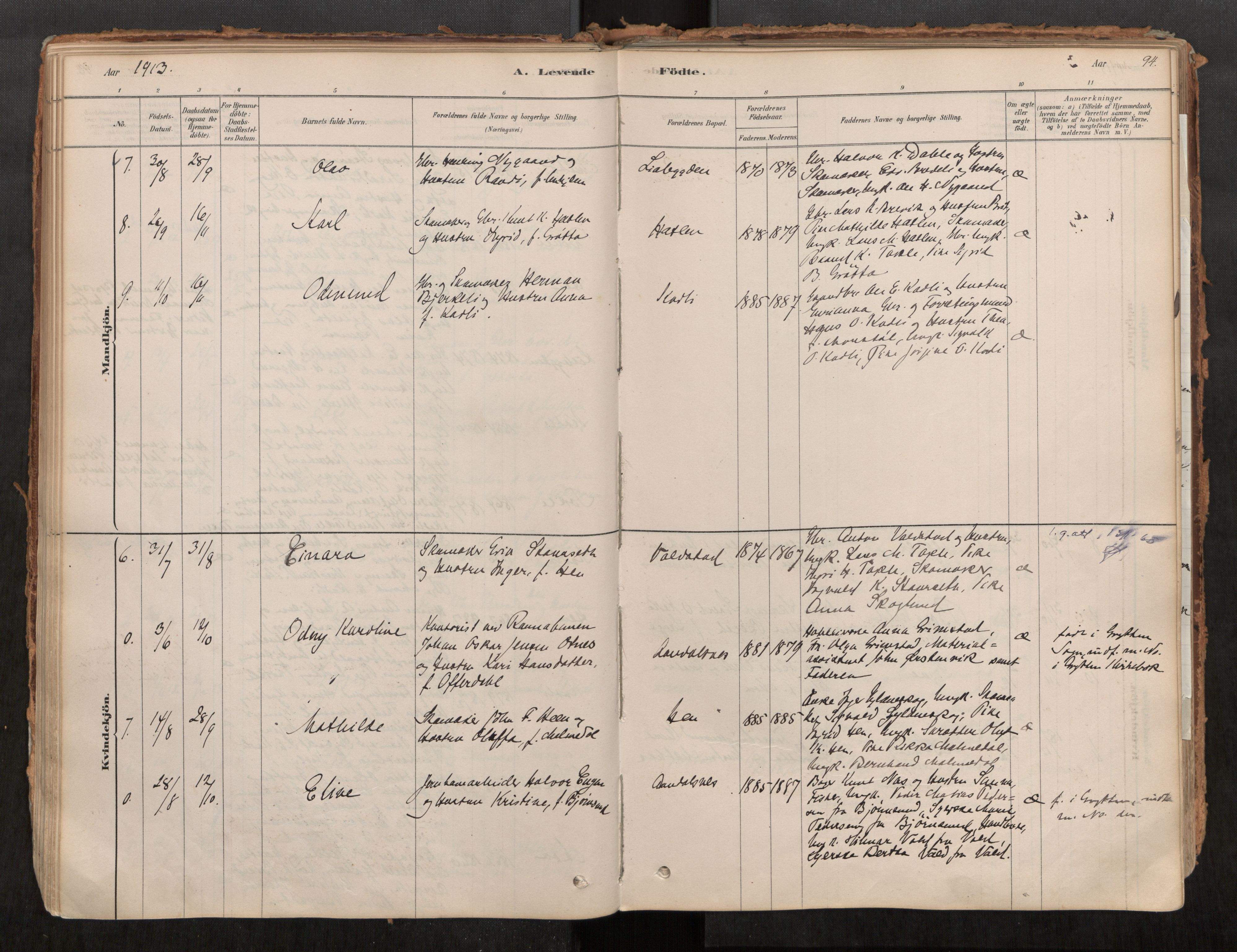 Ministerialprotokoller, klokkerbøker og fødselsregistre - Møre og Romsdal, AV/SAT-A-1454/545/L0594: Parish register (official) no. 545A03, 1878-1920, p. 94