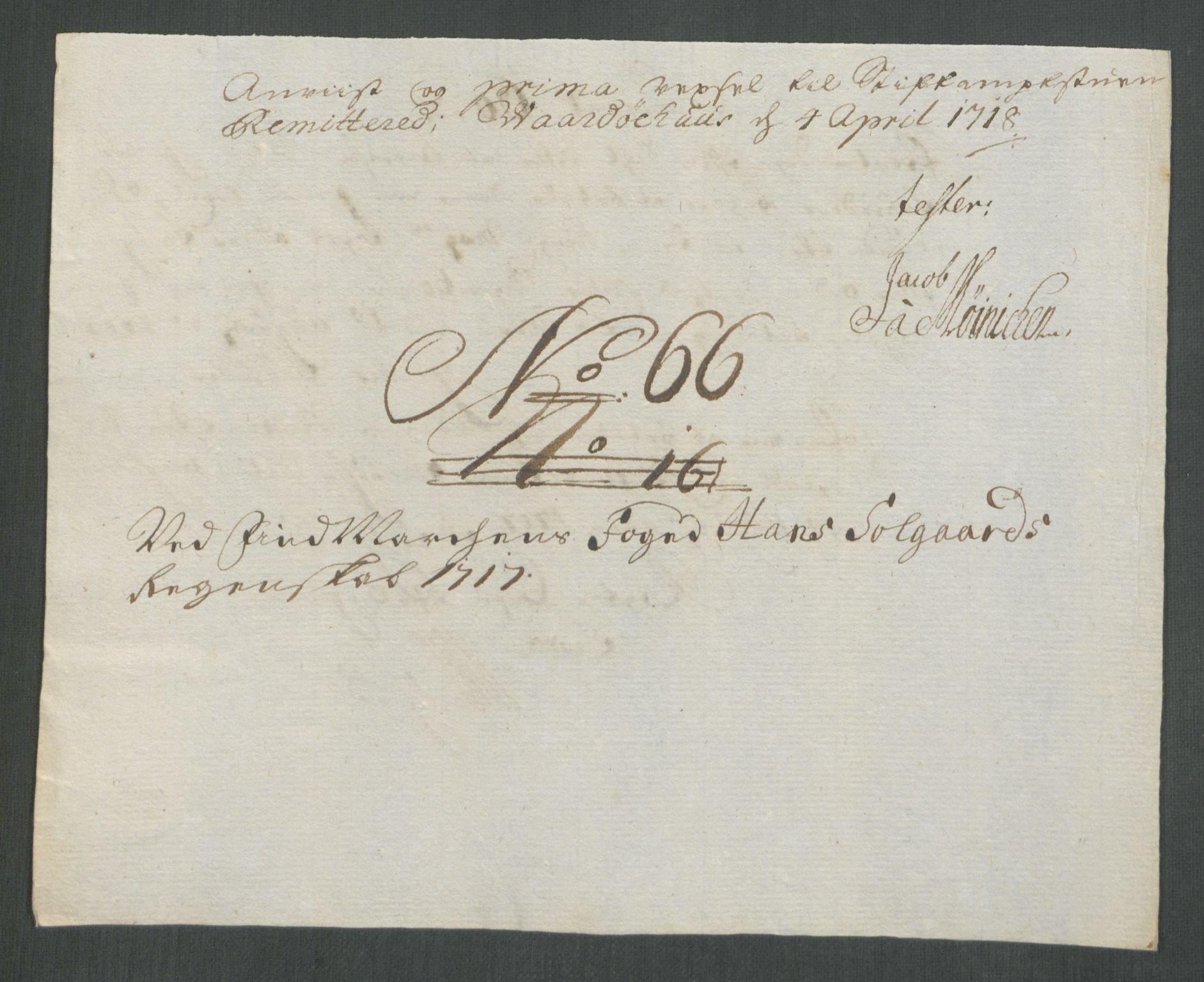 Rentekammeret inntil 1814, Reviderte regnskaper, Fogderegnskap, AV/RA-EA-4092/R69/L4857: Fogderegnskap Finnmark/Vardøhus, 1716-1718, p. 346