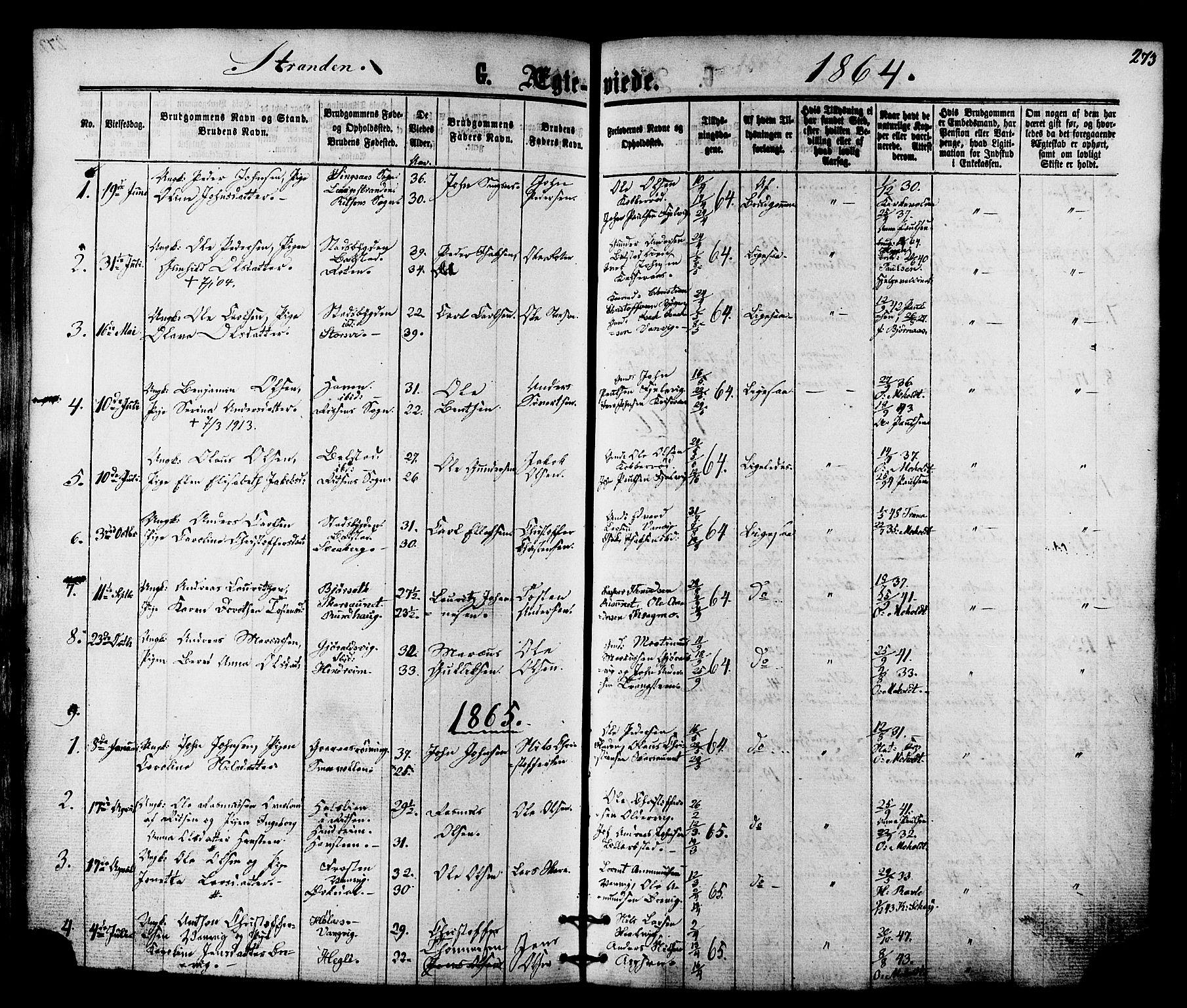 Ministerialprotokoller, klokkerbøker og fødselsregistre - Nord-Trøndelag, AV/SAT-A-1458/701/L0009: Parish register (official) no. 701A09 /2, 1864-1882, p. 273