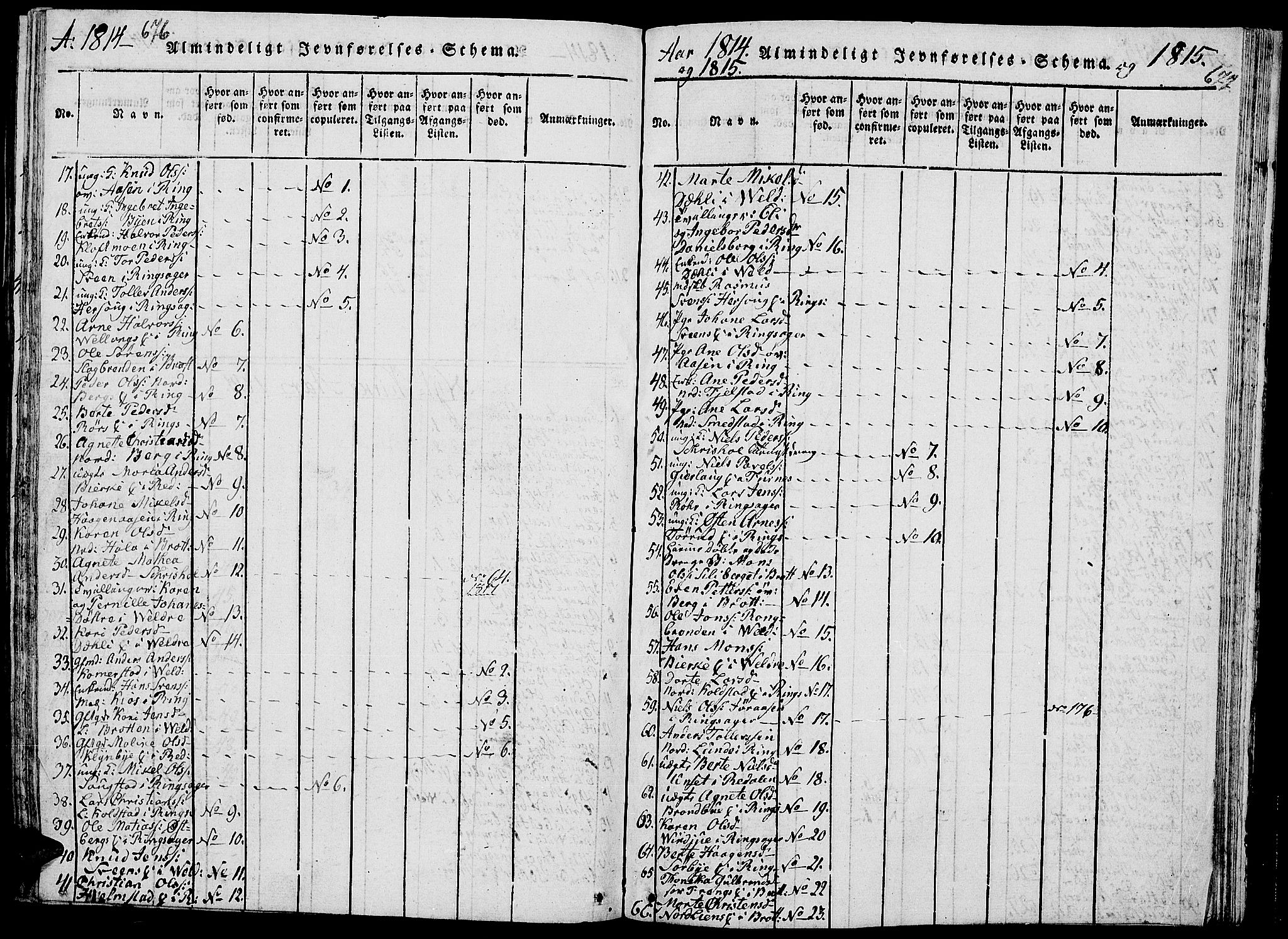 Ringsaker prestekontor, AV/SAH-PREST-014/L/La/L0001: Parish register (copy) no. 1, 1814-1826, p. 676-677