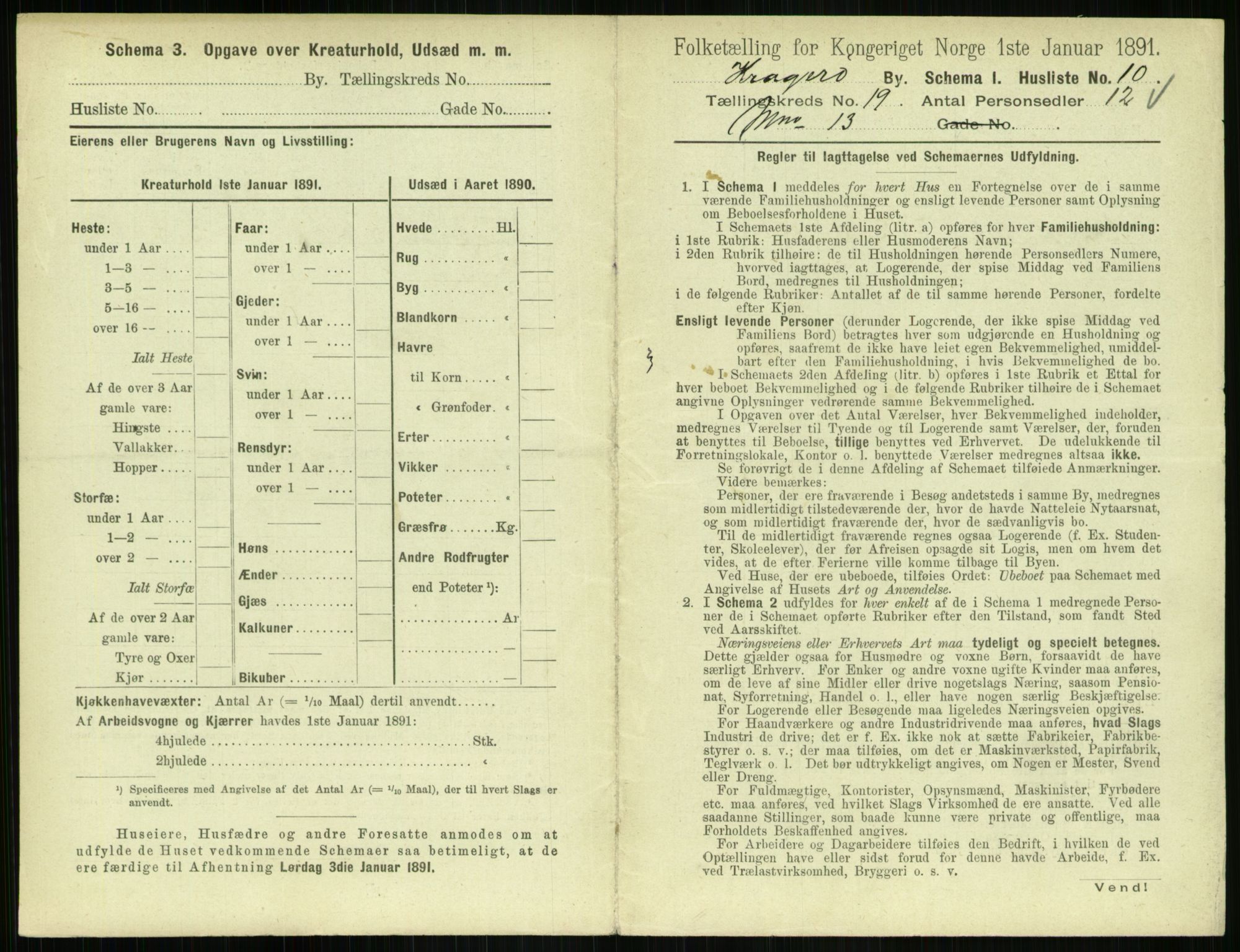 RA, 1891 census for 0801 Kragerø, 1891, p. 814