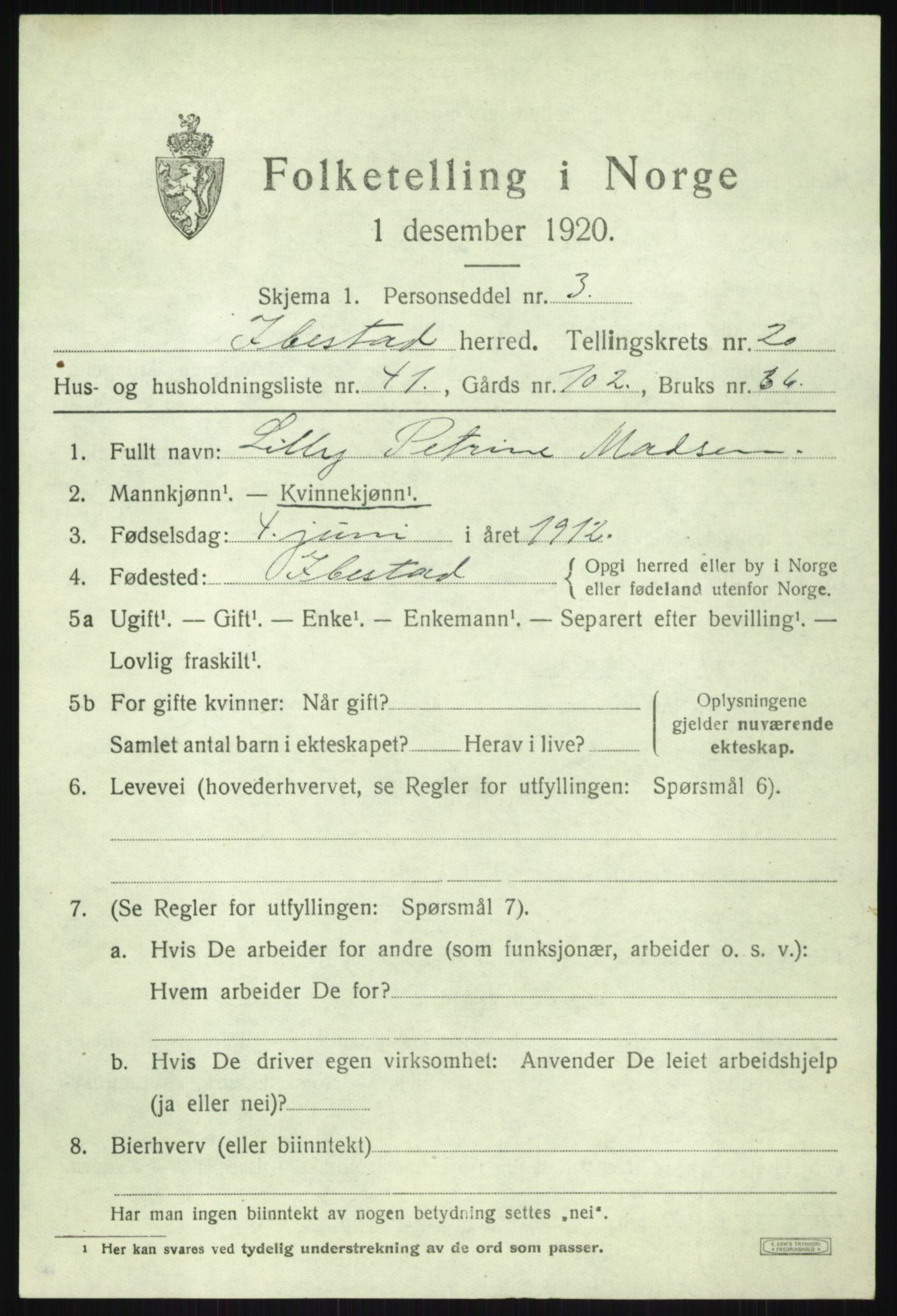 SATØ, 1920 census for Ibestad, 1920, p. 11792