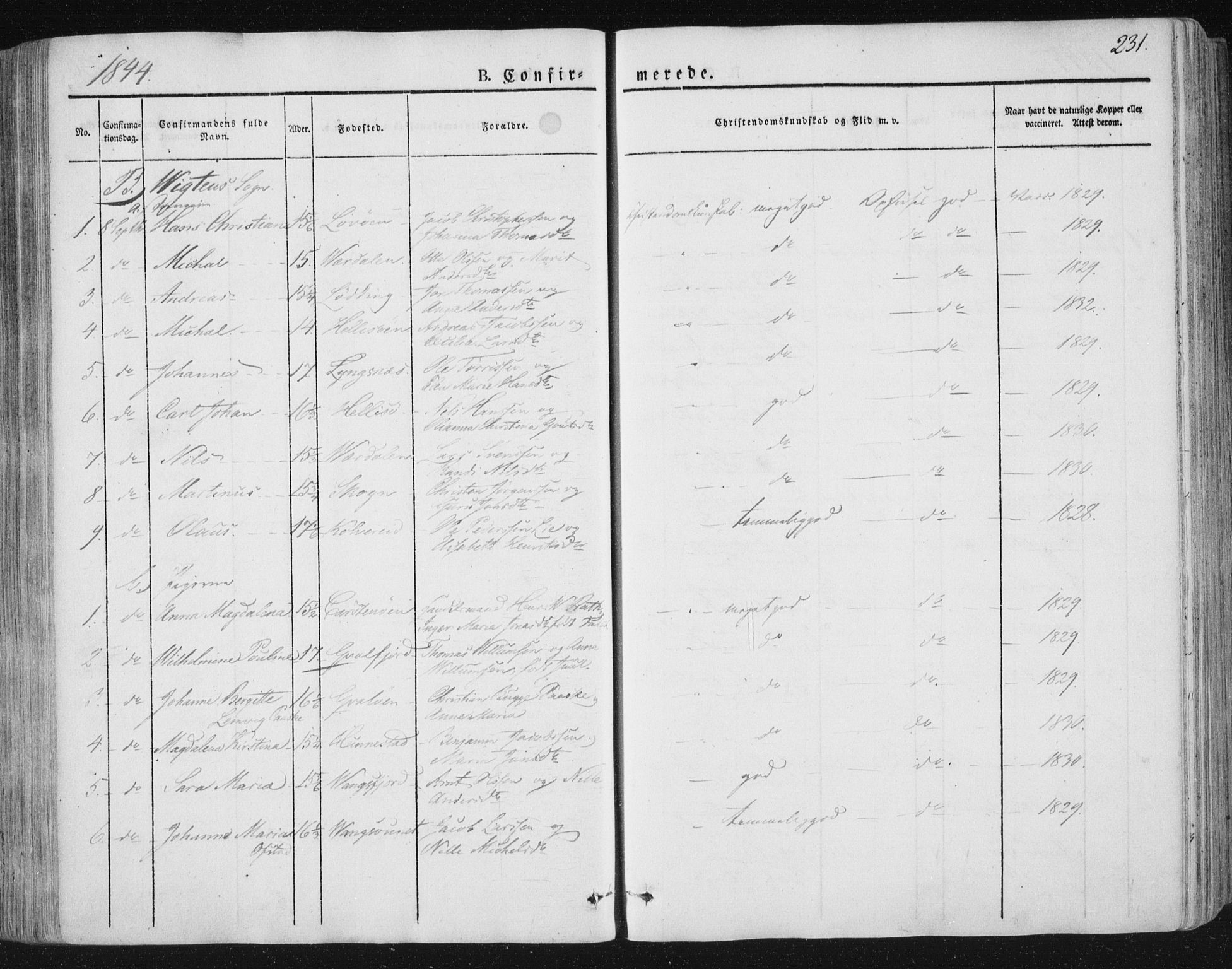 Ministerialprotokoller, klokkerbøker og fødselsregistre - Nord-Trøndelag, SAT/A-1458/784/L0669: Parish register (official) no. 784A04, 1829-1859, p. 231