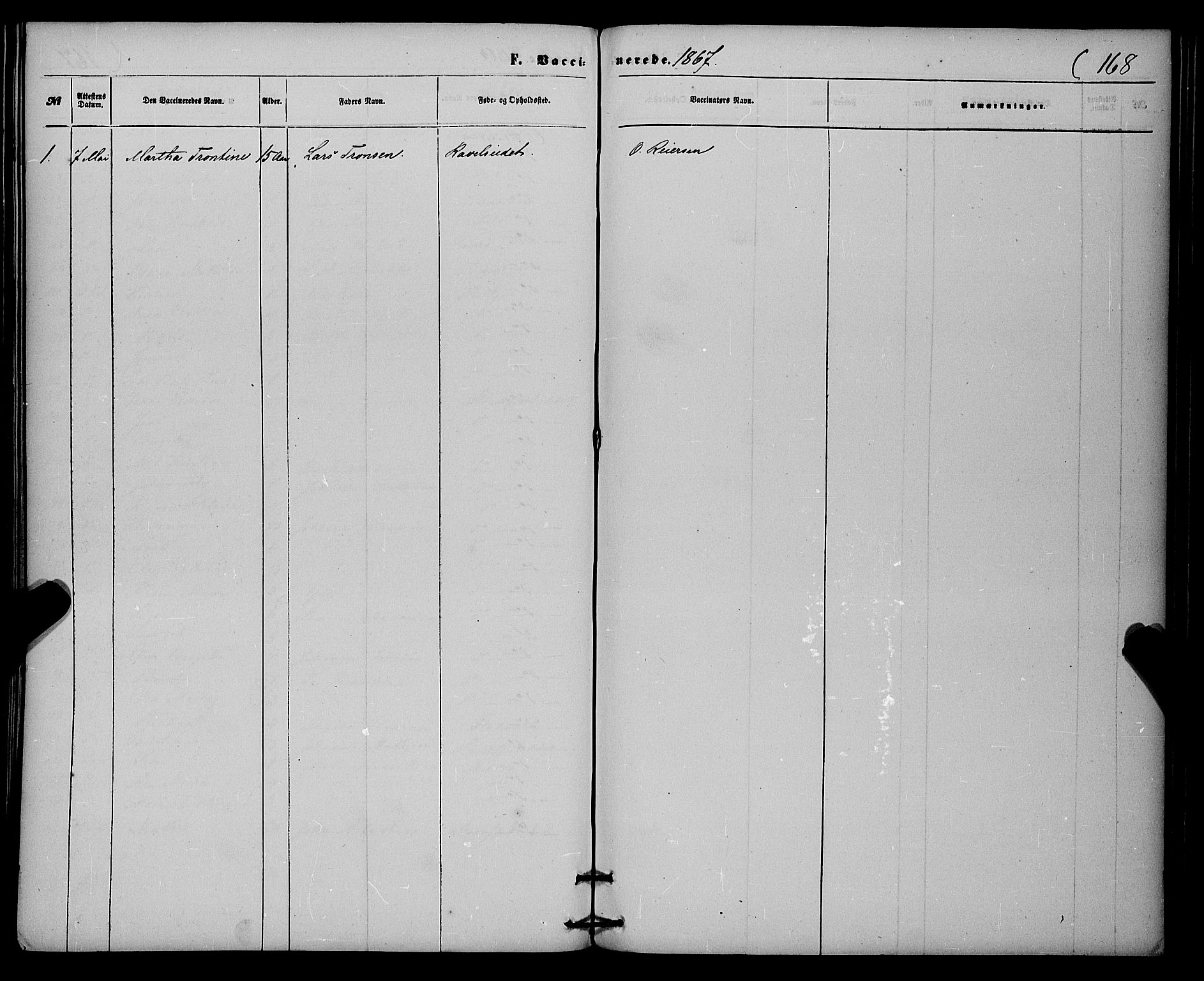 Skjervøy sokneprestkontor, AV/SATØ-S-1300/H/Ha/Haa/L0013kirke: Parish register (official) no. 13, 1863-1877, p. 168