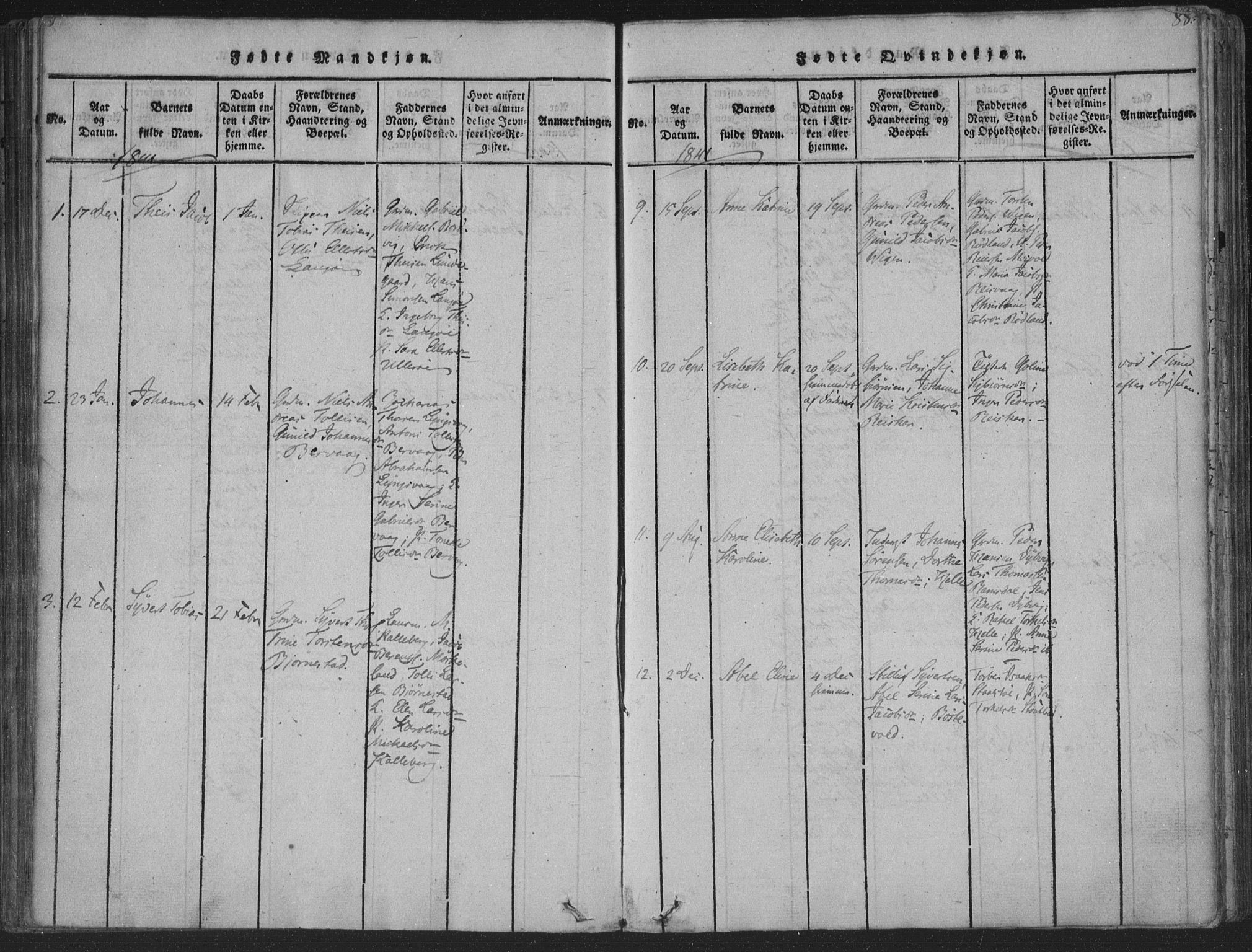 Herad sokneprestkontor, SAK/1111-0018/F/Fa/Fab/L0002: Parish register (official) no. A 2, 1816-1844, p. 88