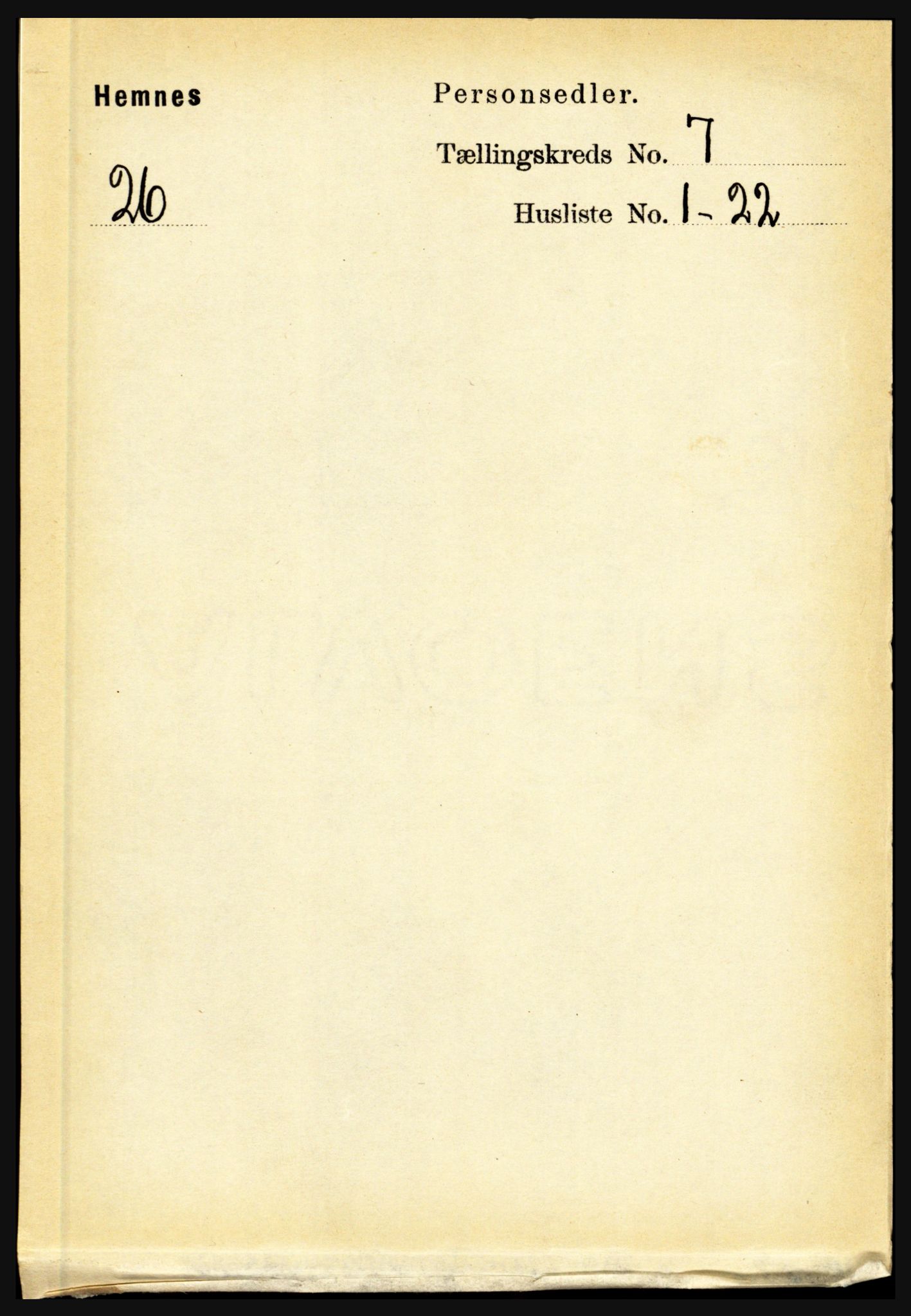 RA, 1891 census for 1832 Hemnes, 1891, p. 3252