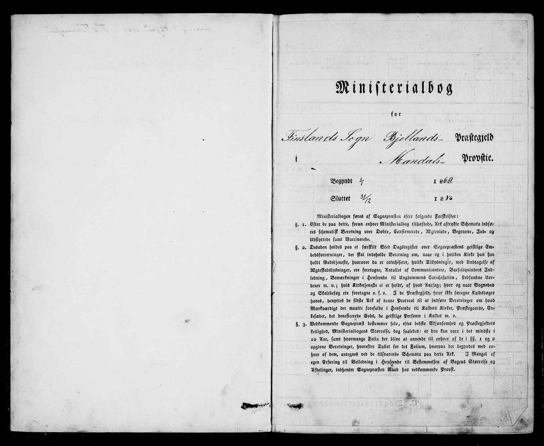 Bjelland sokneprestkontor, AV/SAK-1111-0005/F/Fb/Fbb/L0004: Parish register (copy) no. B 4, 1867-1887