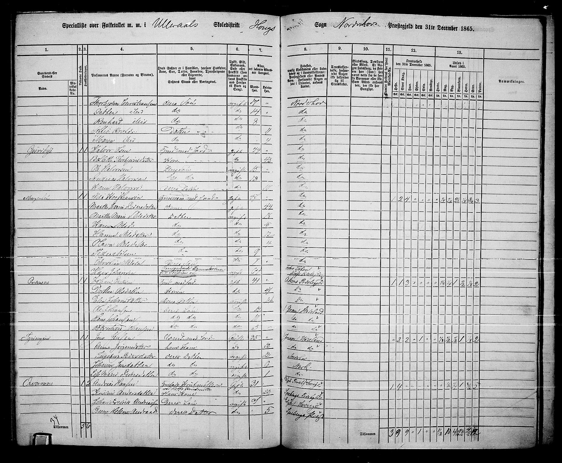 RA, 1865 census for Norderhov/Norderhov, Haug og Lunder, 1865, p. 270