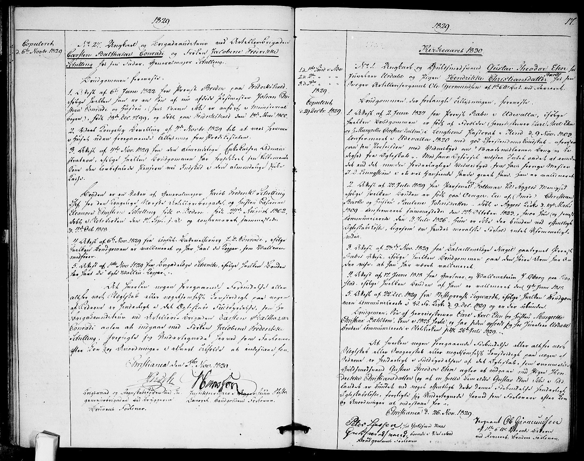 Garnisonsmenigheten Kirkebøker, AV/SAO-A-10846/H/Ha/L0002: Banns register no. I 2, 1829-1835, p. 17
