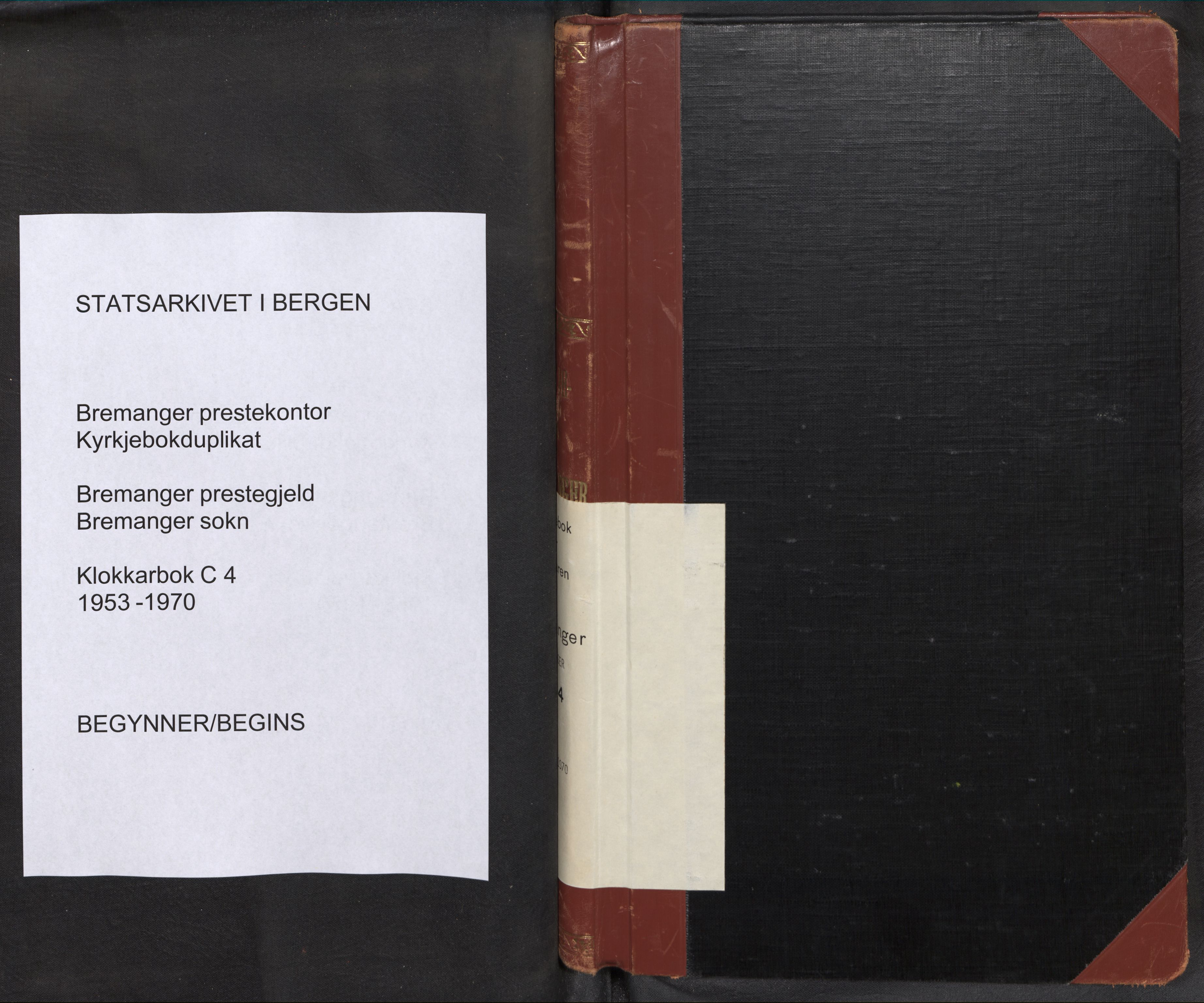 Bremanger sokneprestembete, AV/SAB-A-82201/H/Hab/Habc/L0004: Parish register (copy) no. C 4, 1953-1970