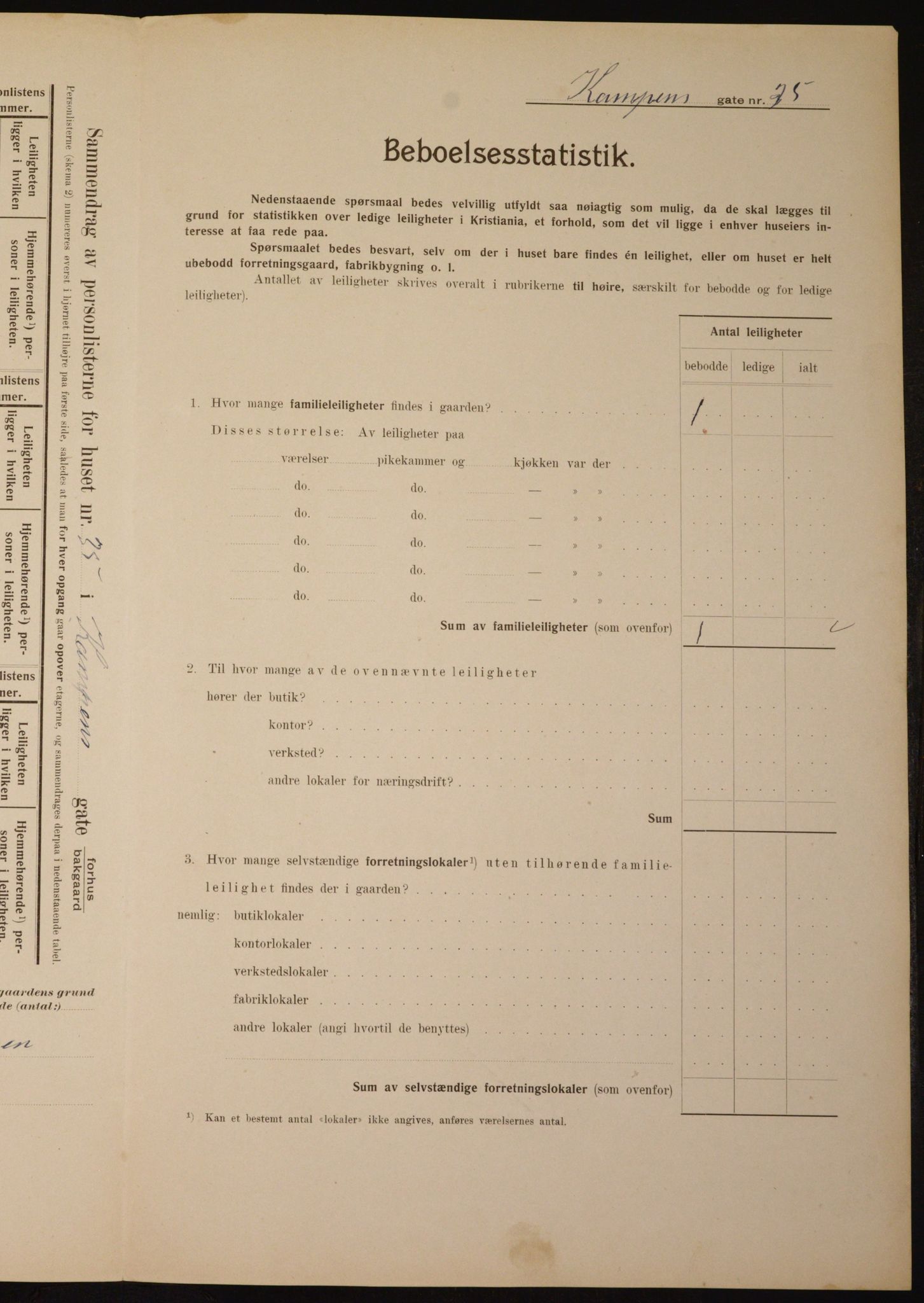 OBA, Municipal Census 1910 for Kristiania, 1910, p. 46632