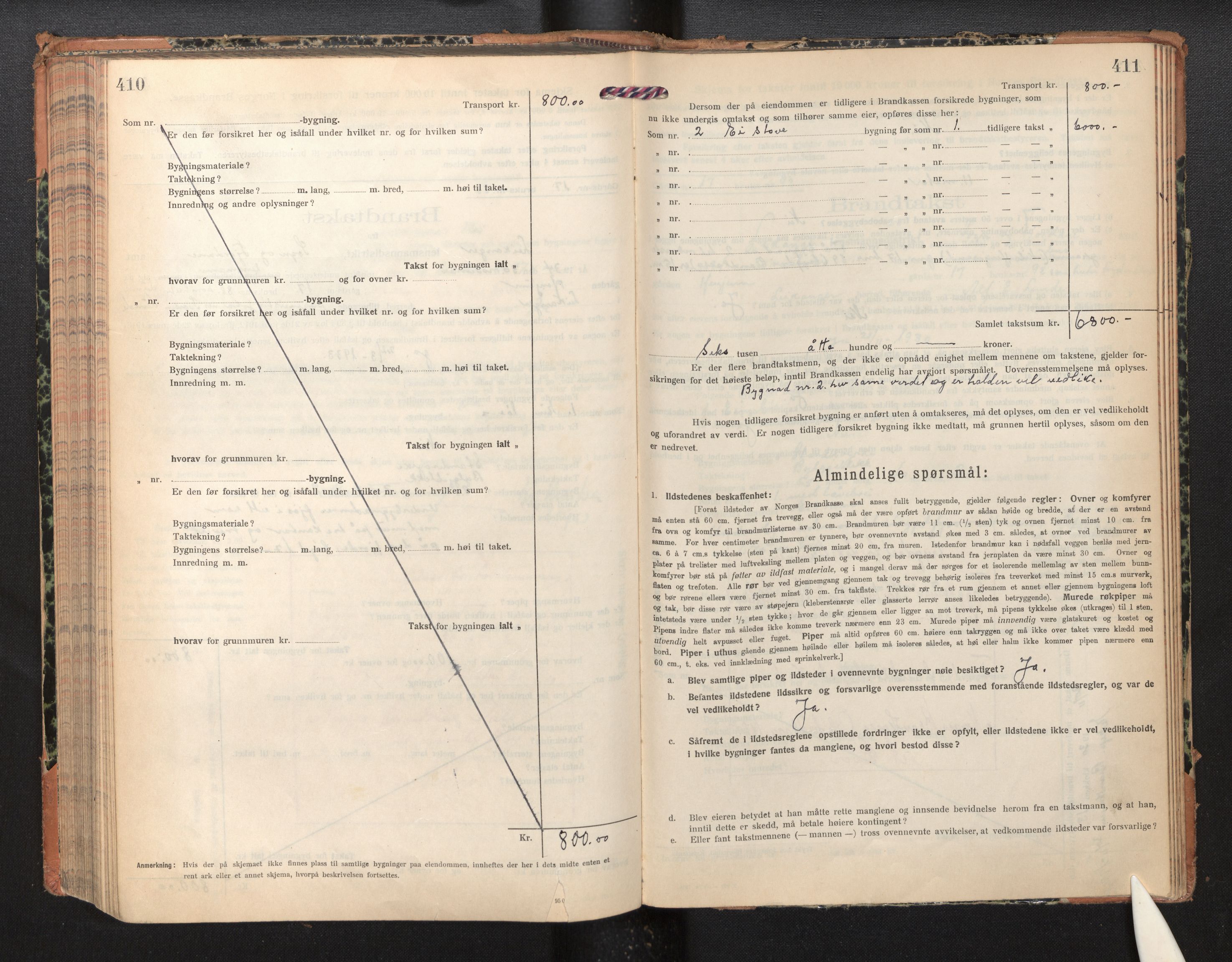 Lensmannen i Leikanger, SAB/A-29201/0012/L0007: Branntakstprotokoll, skjematakst, 1926-1936, p. 410-411