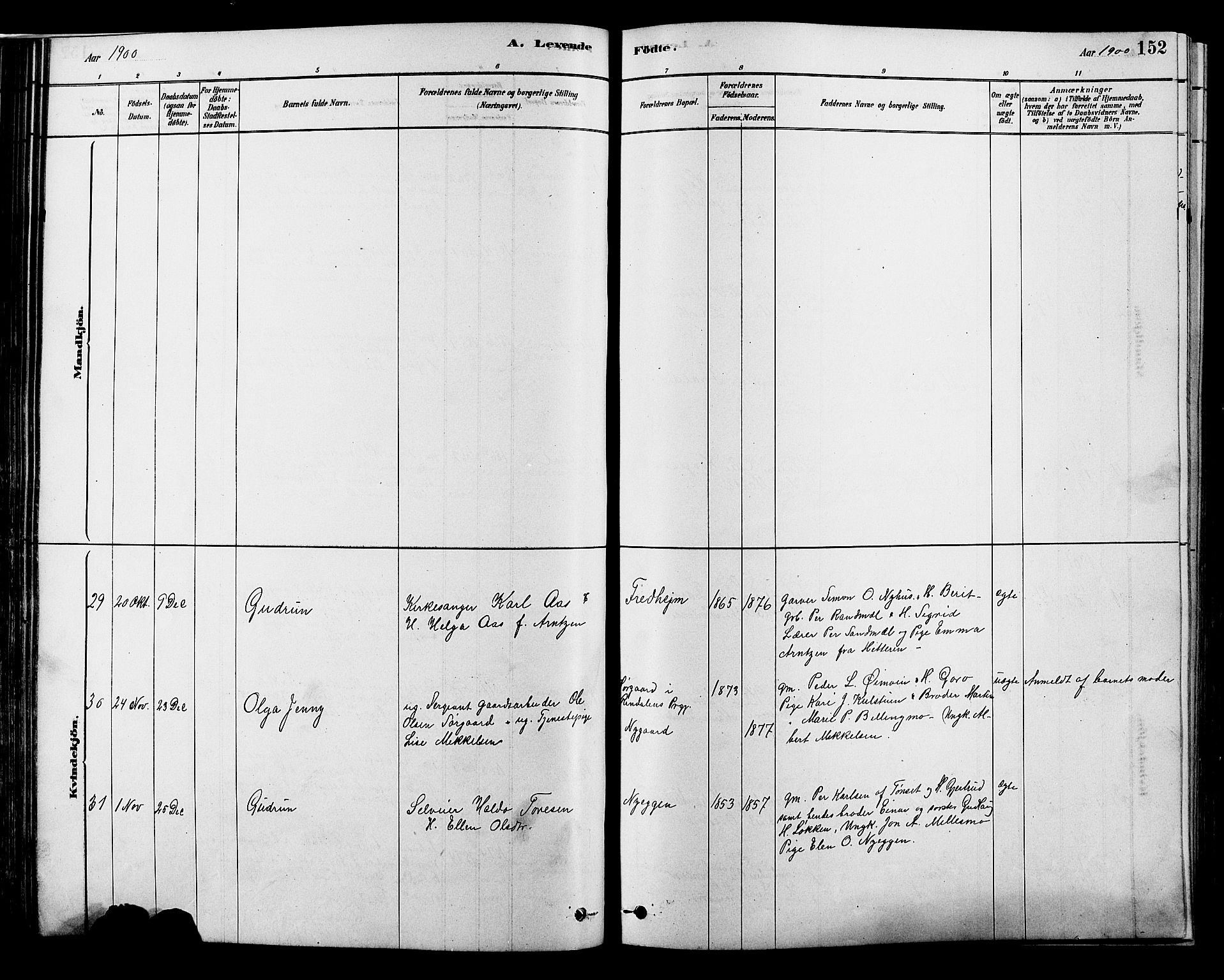 Alvdal prestekontor, AV/SAH-PREST-060/H/Ha/Hab/L0003: Parish register (copy) no. 3, 1878-1907, p. 152