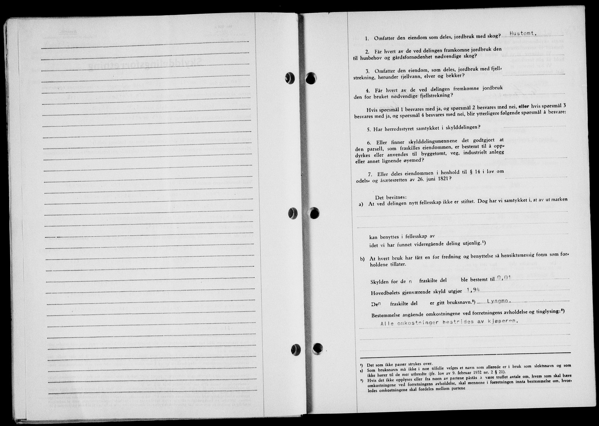 Lofoten sorenskriveri, SAT/A-0017/1/2/2C/L0020a: Mortgage book no. 20a, 1948-1949, Diary no: : 915/1949