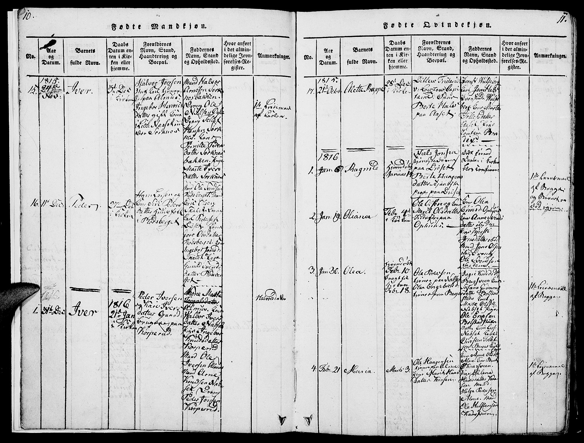 Åmot prestekontor, Hedmark, AV/SAH-PREST-056/H/Ha/Hab/L0001: Parish register (copy) no. 1, 1815-1847, p. 10-11