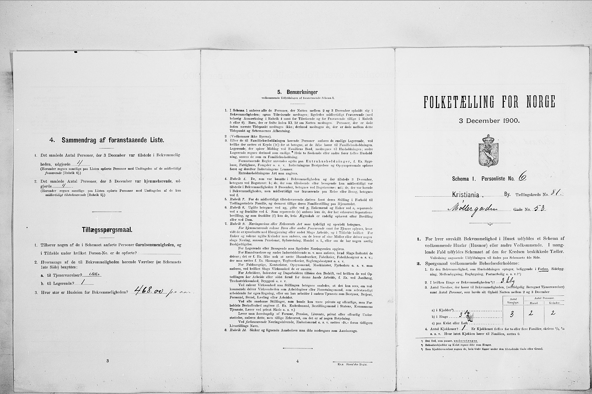 SAO, 1900 census for Kristiania, 1900, p. 62443