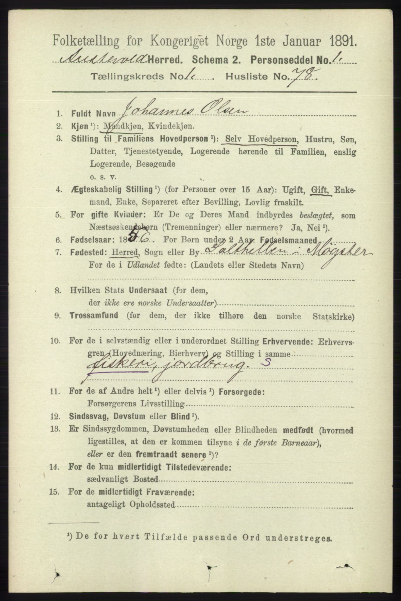 RA, 1891 census for 1244 Austevoll, 1891, p. 552