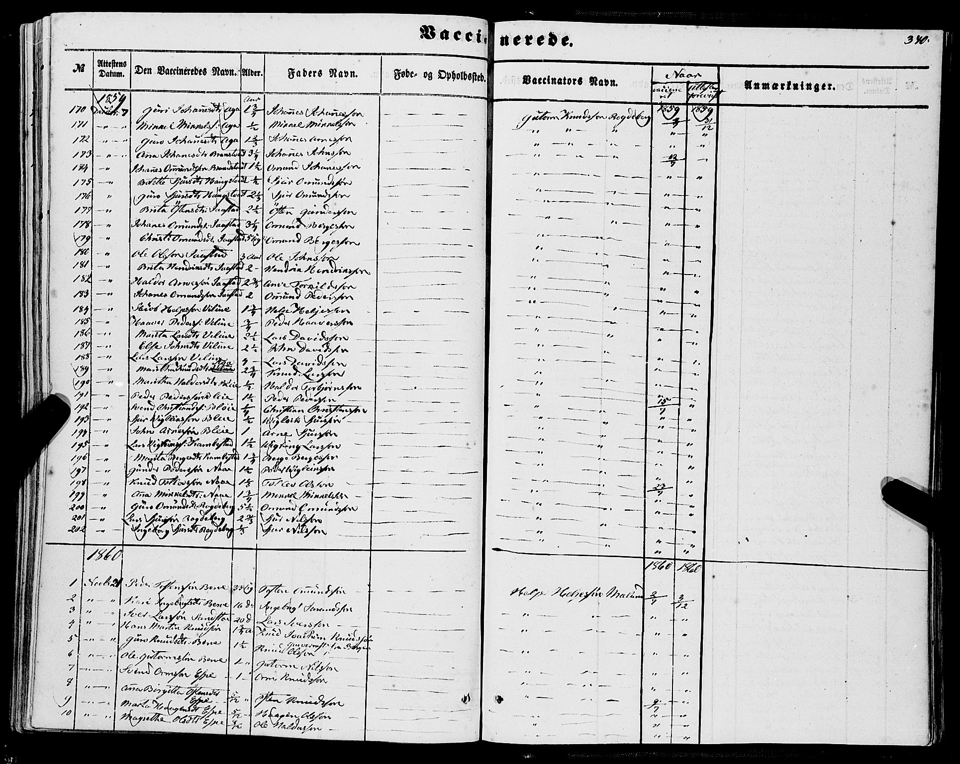 Ullensvang sokneprestembete, SAB/A-78701/H/Haa: Parish register (official) no. A 11, 1854-1866, p. 340