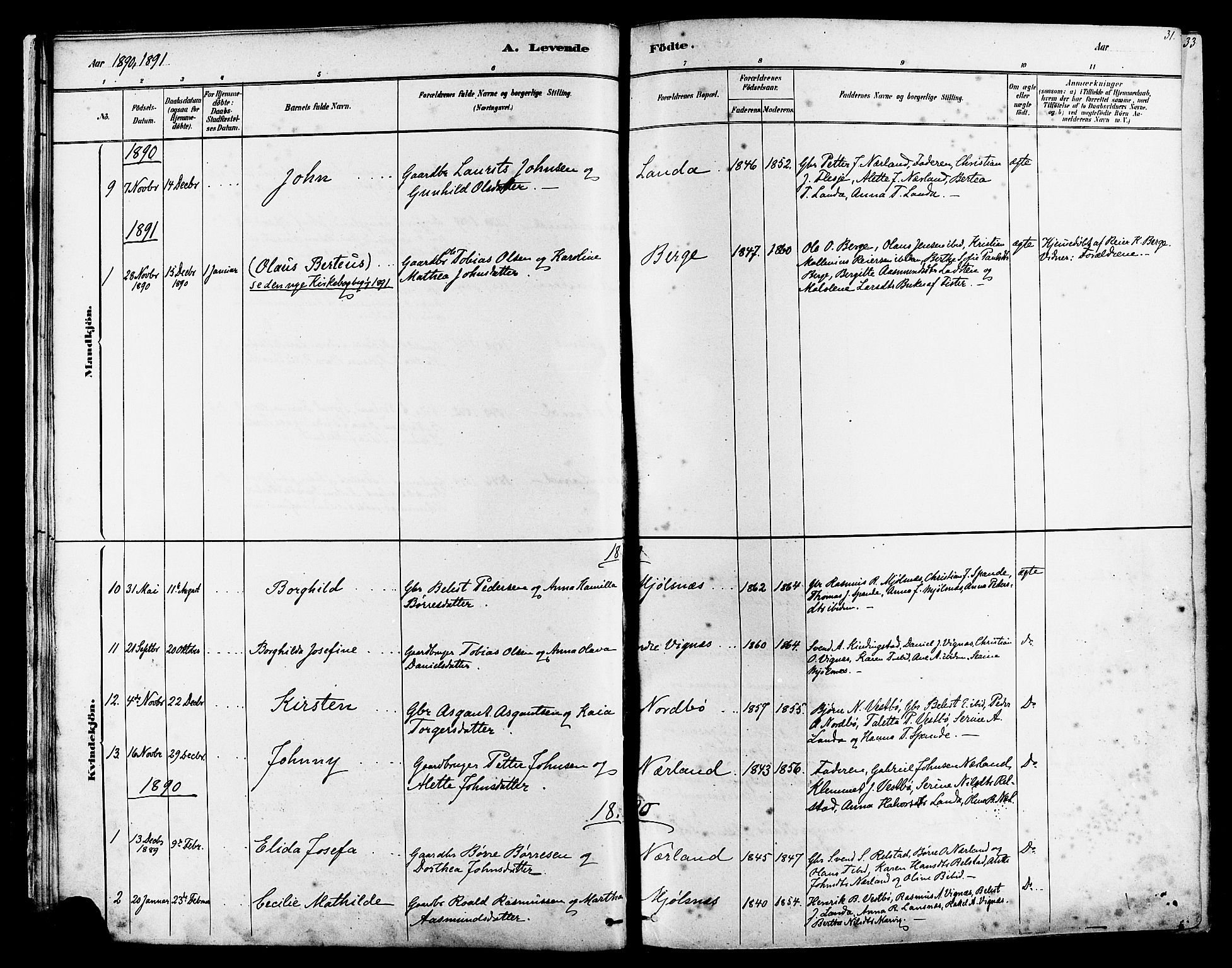 Finnøy sokneprestkontor, SAST/A-101825/H/Ha/Haa/L0010: Parish register (official) no. A 10, 1879-1890, p. 31