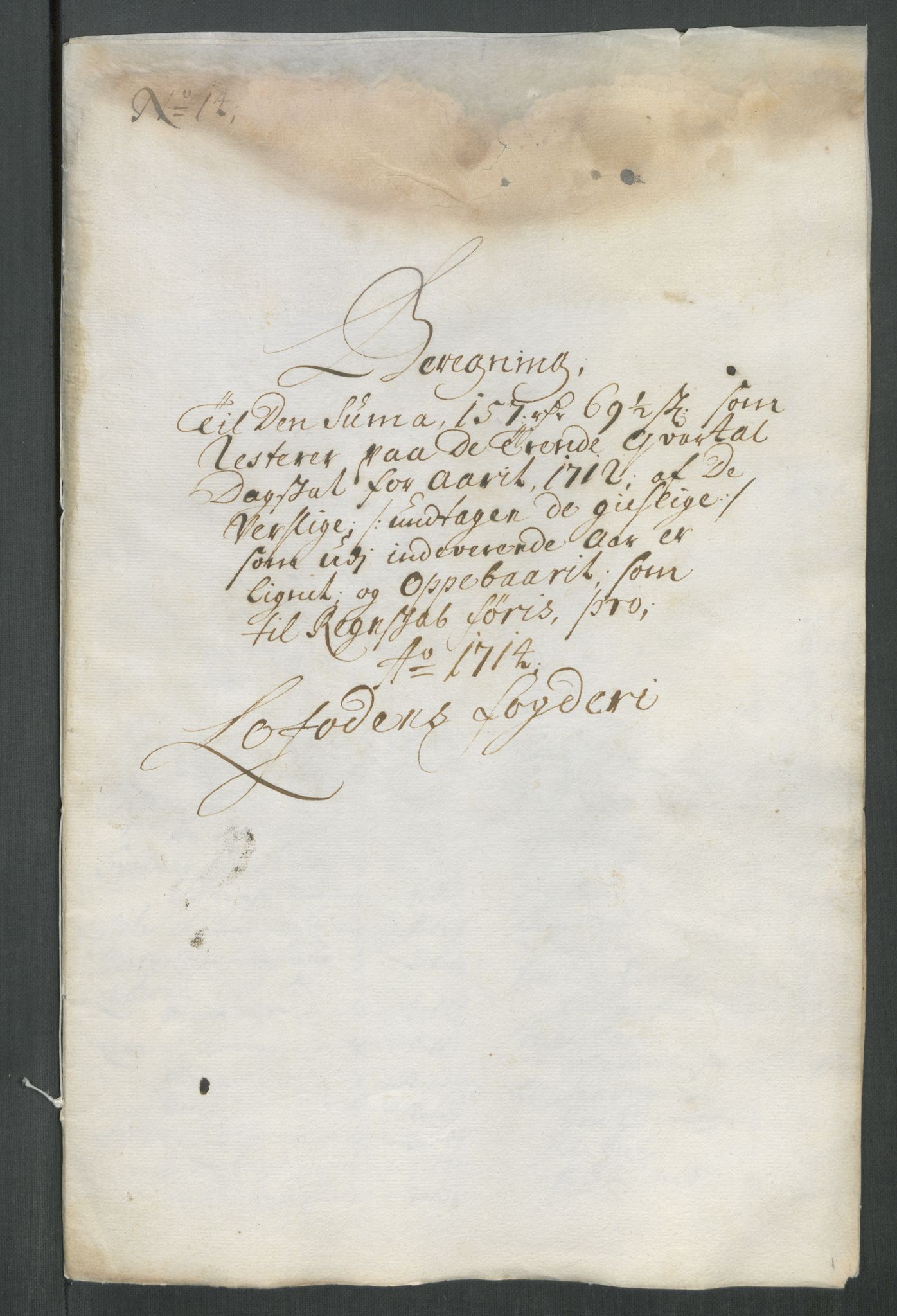 Rentekammeret inntil 1814, Reviderte regnskaper, Fogderegnskap, AV/RA-EA-4092/R67/L4680: Fogderegnskap Vesterålen, Andenes og Lofoten, 1714, p. 103