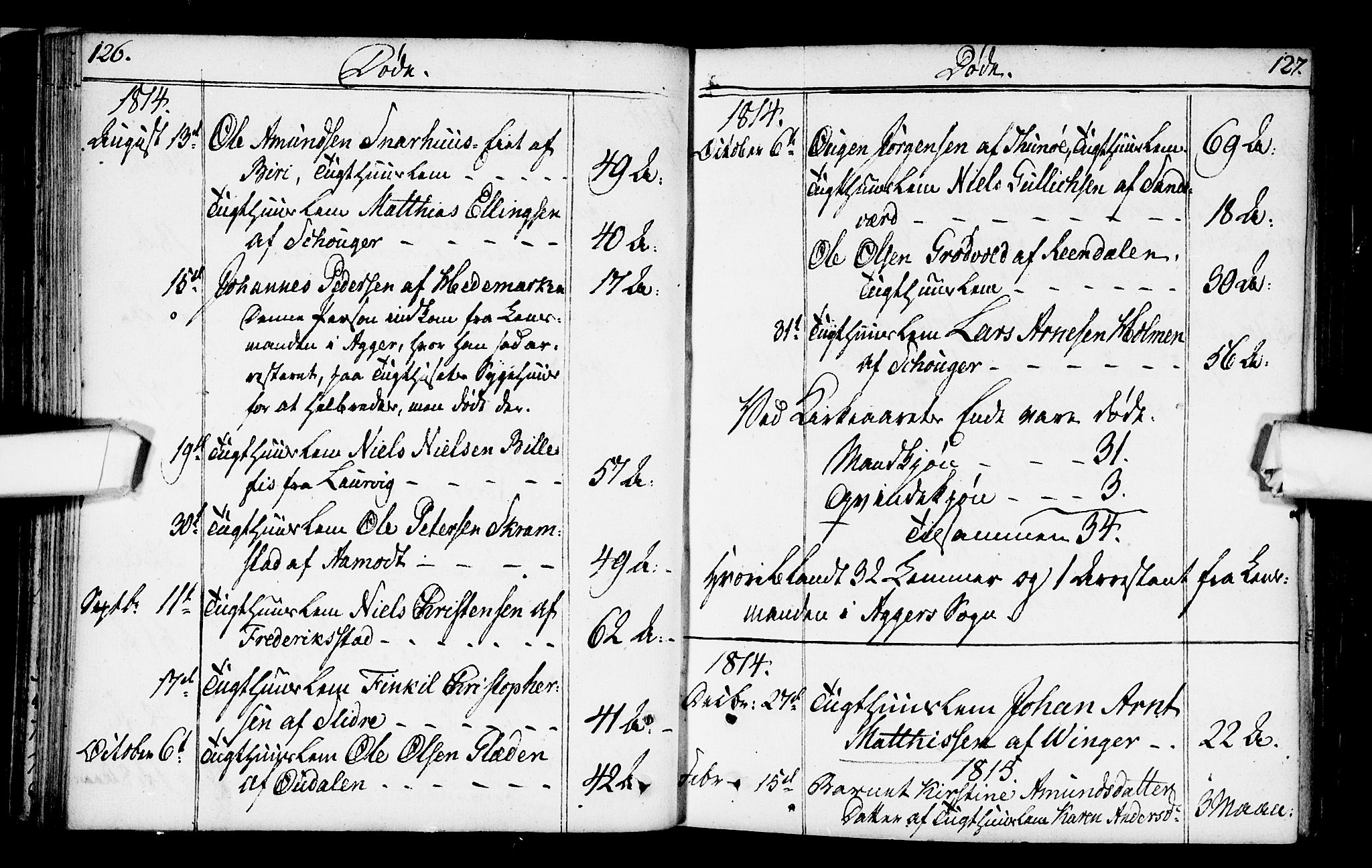 Kristiania tukthusprest Kirkebøker, SAO/A-10881/F/Fa/L0001: Parish register (official) no. 1, 1758-1828, p. 126-127
