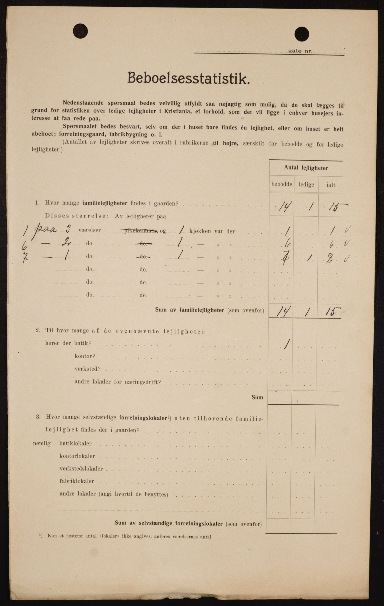 OBA, Municipal Census 1909 for Kristiania, 1909, p. 66884