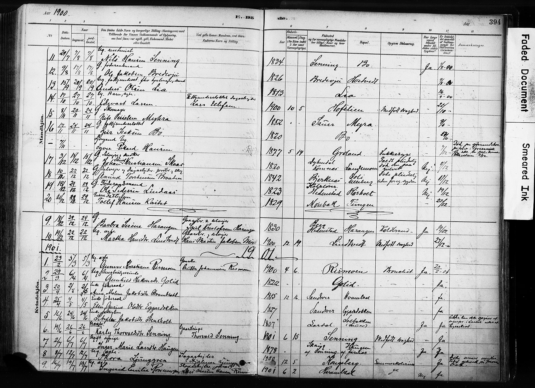 Sandsvær kirkebøker, SAKO/A-244/F/Fb/L0001: Parish register (official) no. II 1, 1878-1906, p. 394