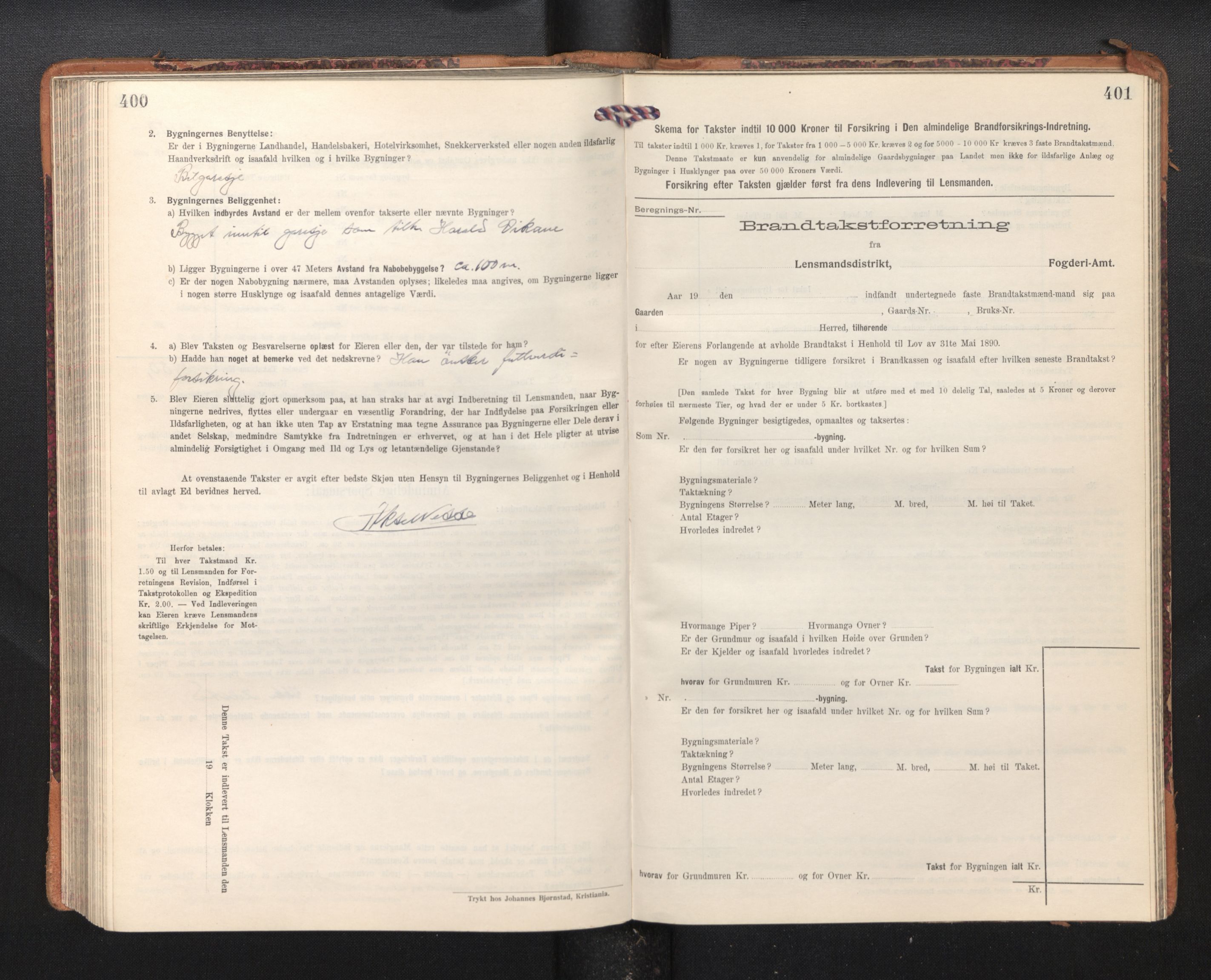 Lensmannen i Kvam, SAB/A-33201/0012/L0006: Branntakstprotokoll, skjematakst, 1913-1955, p. 400-401
