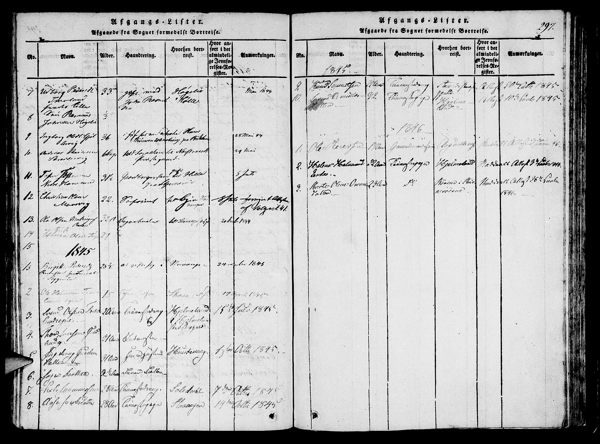 Finnøy sokneprestkontor, SAST/A-101825/H/Ha/Haa/L0006: Parish register (official) no. A 6, 1816-1846, p. 297