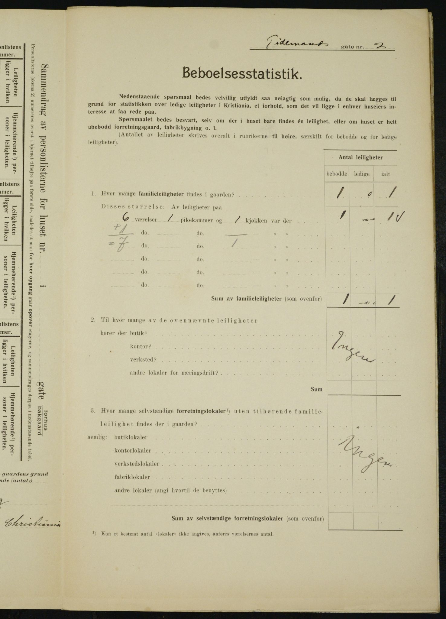 OBA, Municipal Census 1910 for Kristiania, 1910, p. 105691