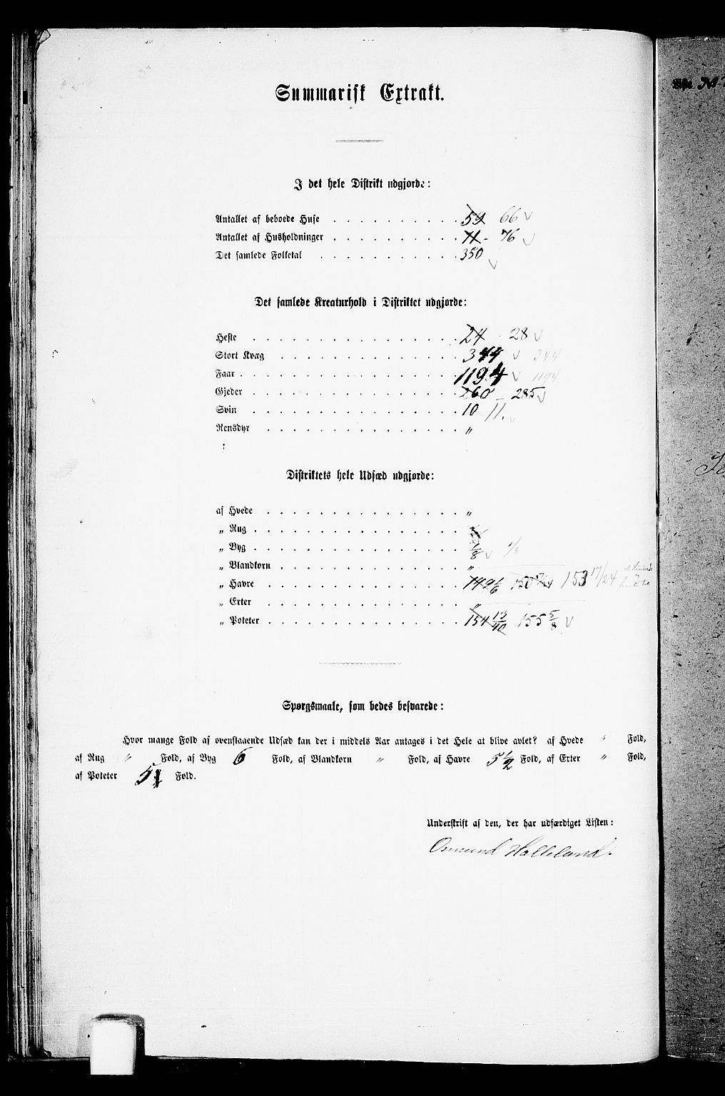 RA, 1865 census for Sand, 1865, p. 45