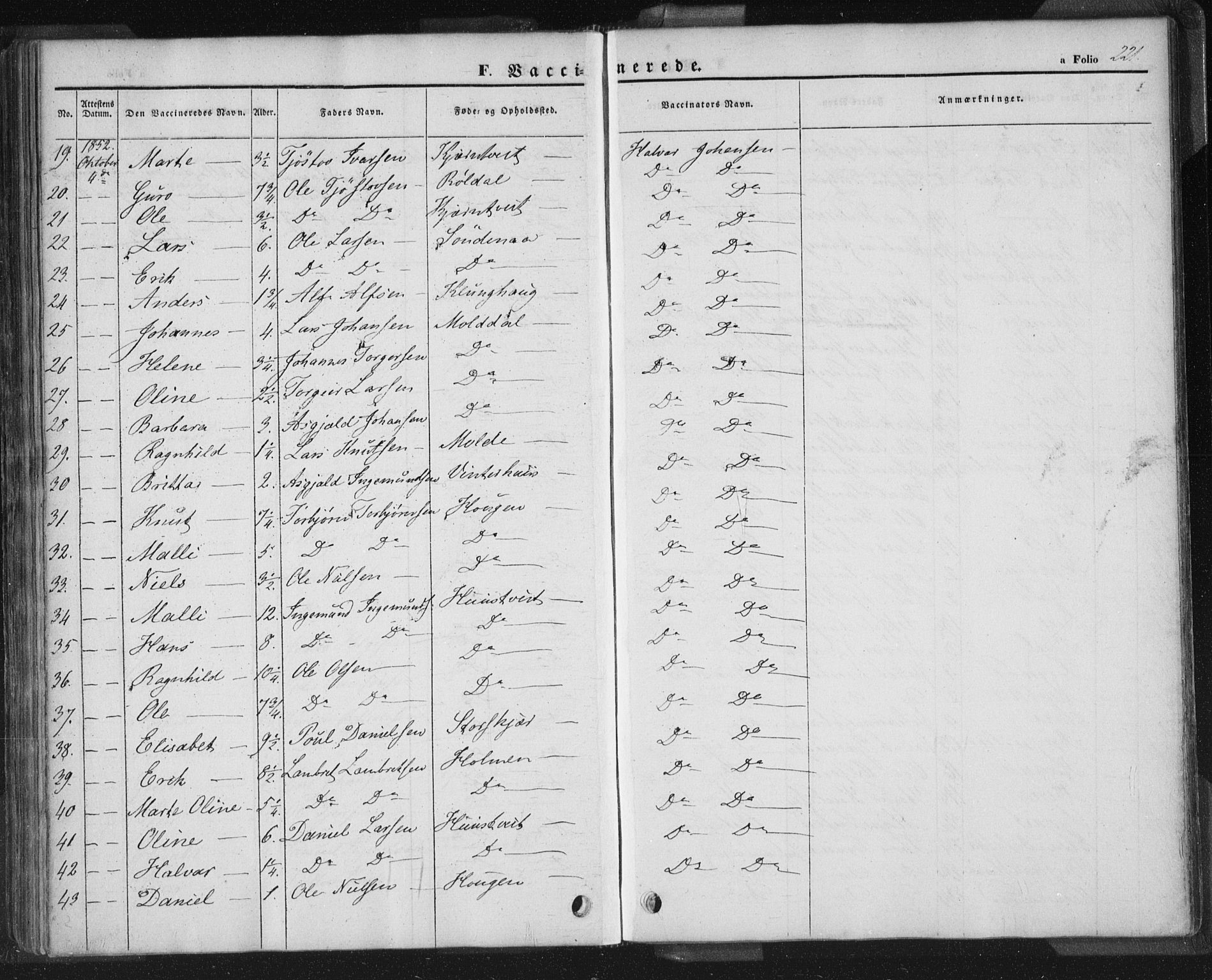 Sand sokneprestkontor, AV/SAST-A-101848/01/III/L0002: Parish register (official) no. A 2, 1838-1859, p. 221