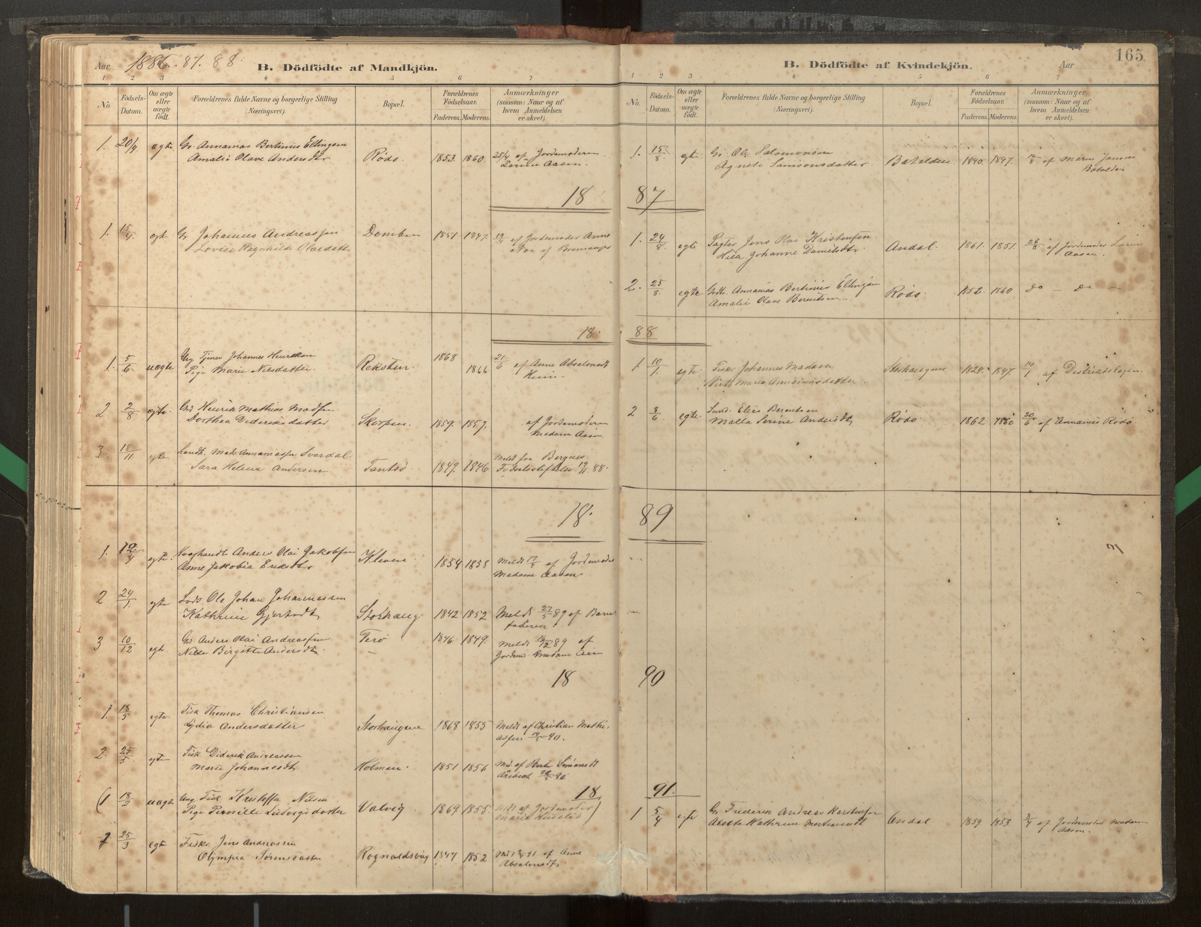 Kinn sokneprestembete, SAB/A-80801/H/Haa/Haab/L0001: Parish register (official) no. B 1, 1886-1921, p. 165