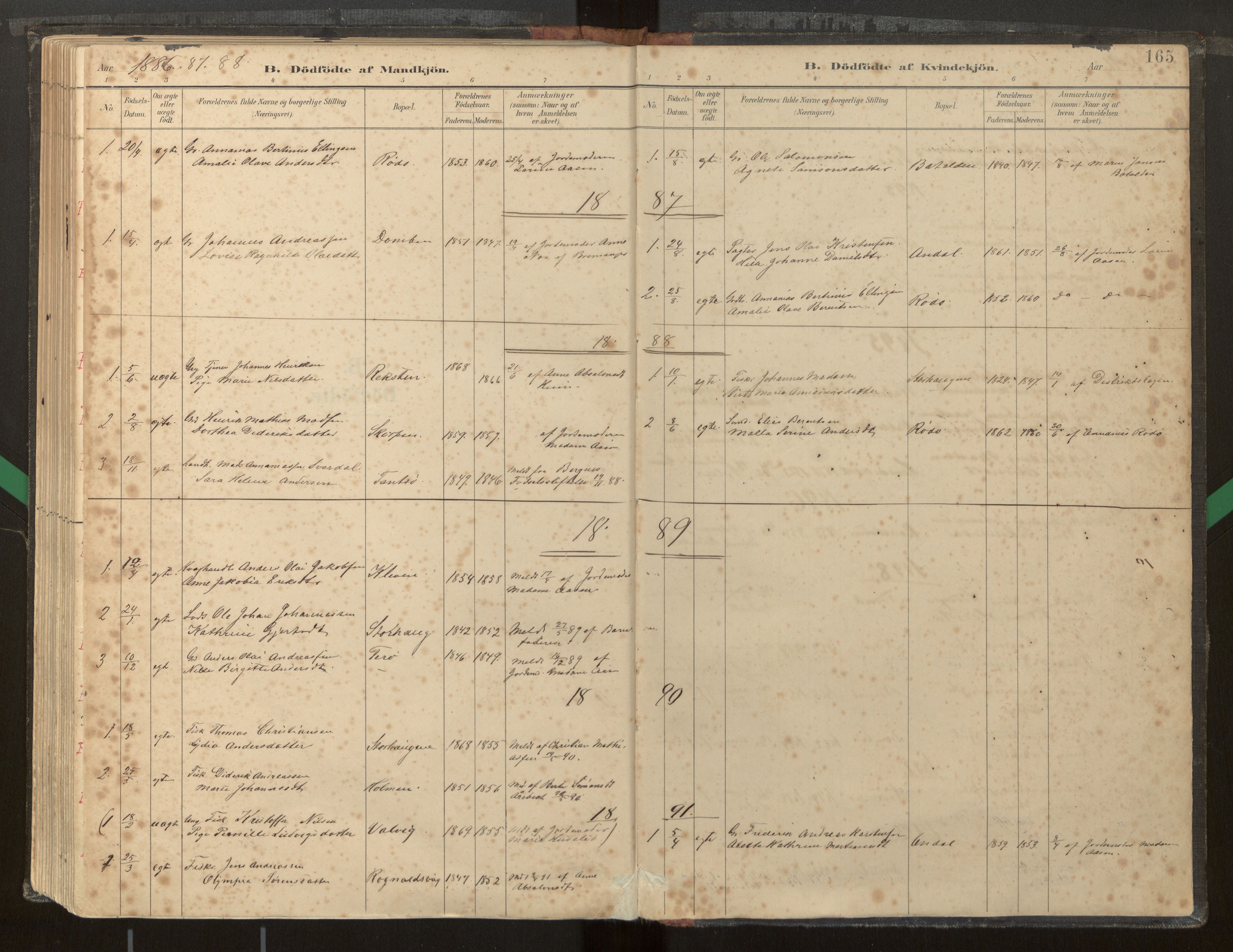 Kinn sokneprestembete, AV/SAB-A-80801/H/Haa/Haab/L0001: Parish register (official) no. B 1, 1886-1921, p. 165