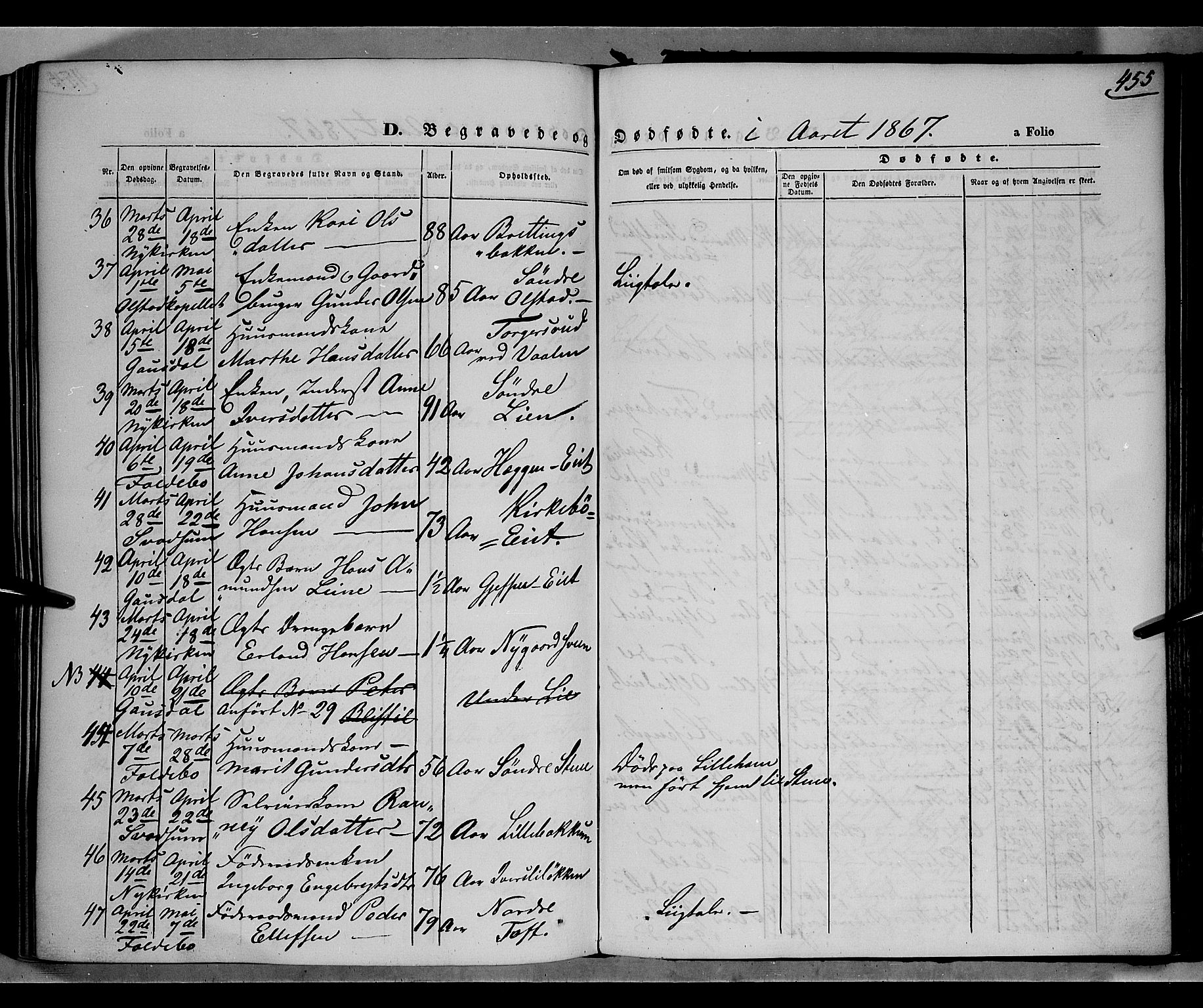 Gausdal prestekontor, SAH/PREST-090/H/Ha/Haa/L0009: Parish register (official) no. 9, 1862-1873, p. 455