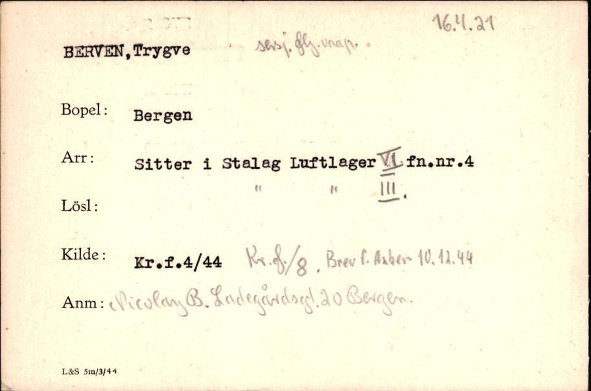 Forsvaret, Forsvarets krigshistoriske avdeling, AV/RA-RAFA-2017/Y/Yf/L0200: II-C-11-2102  -  Norske krigsfanger i Tyskland, 1940-1945, p. 93