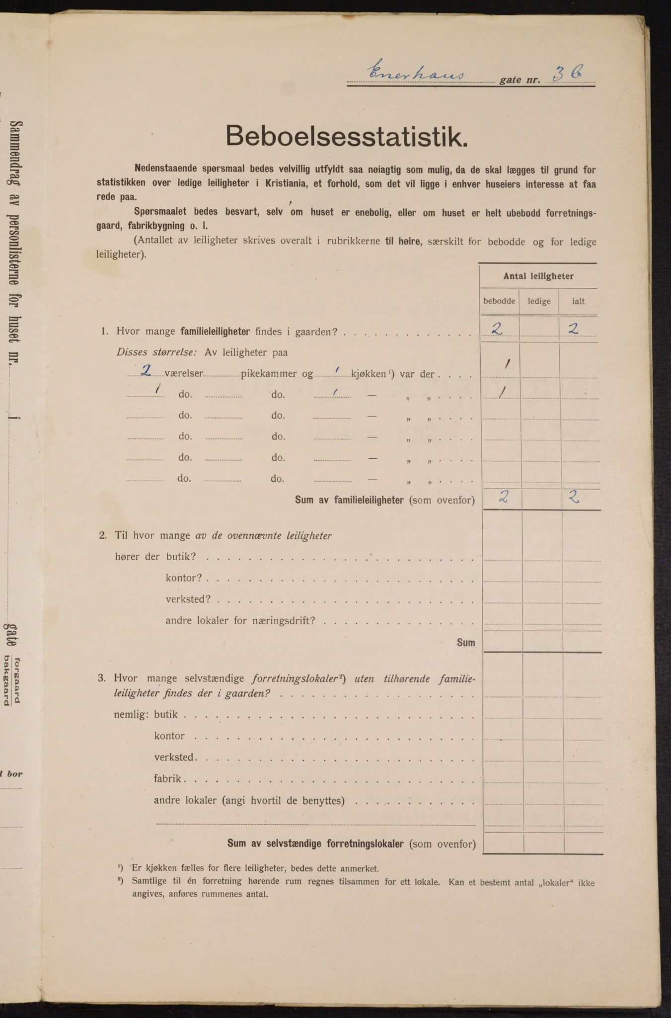 OBA, Municipal Census 1913 for Kristiania, 1913, p. 21609