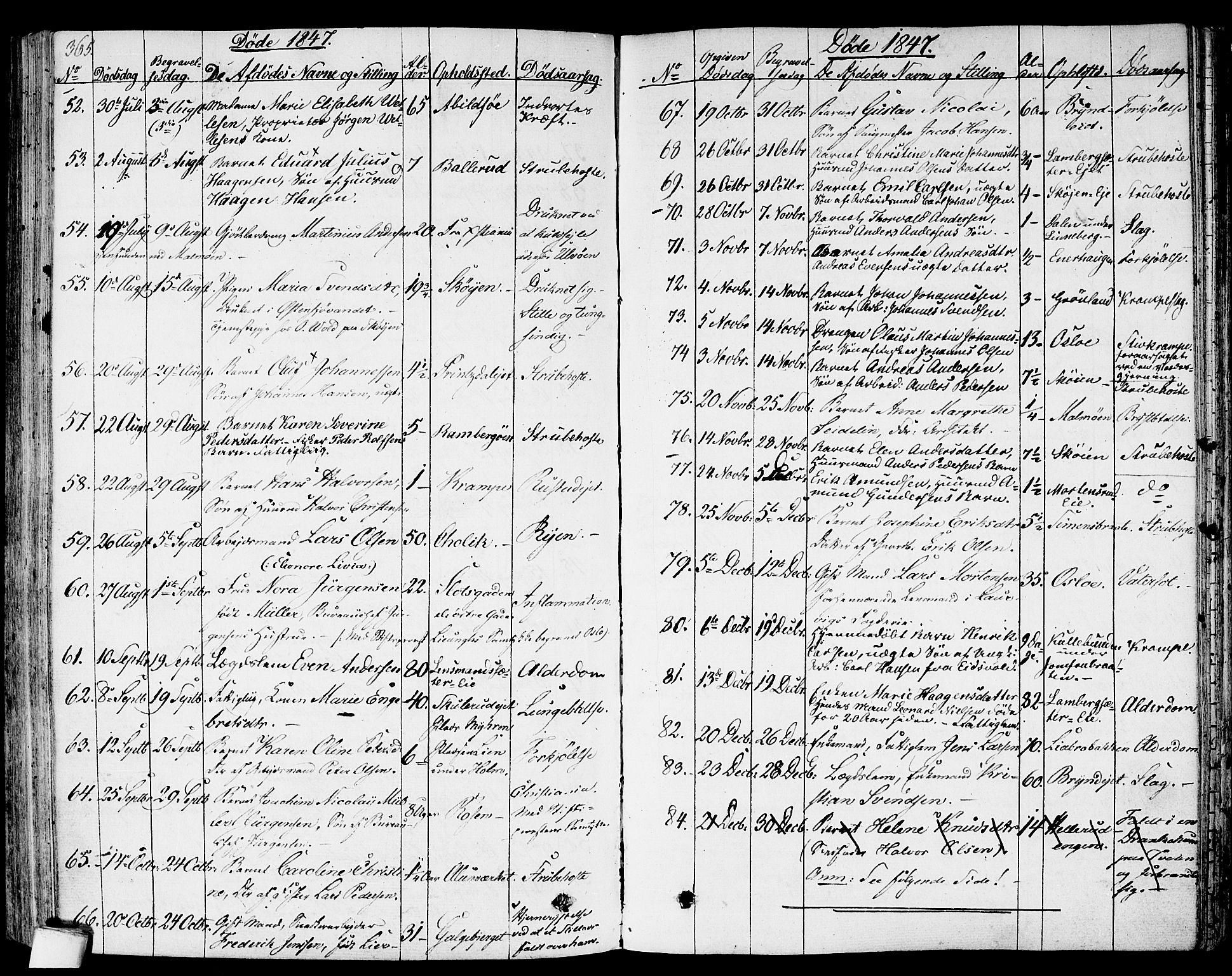 Gamlebyen prestekontor Kirkebøker, AV/SAO-A-10884/F/Fa/L0003: Parish register (official) no. 3, 1829-1849, p. 365