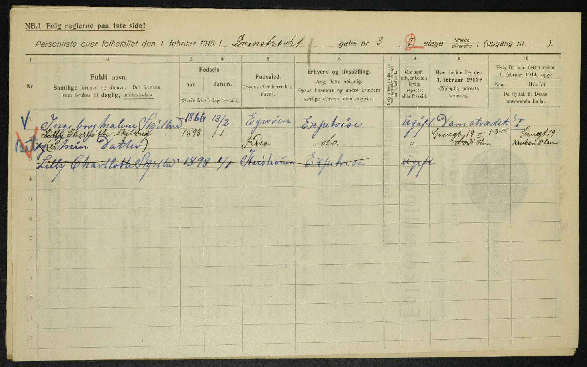 OBA, Municipal Census 1915 for Kristiania, 1915, p. 14403