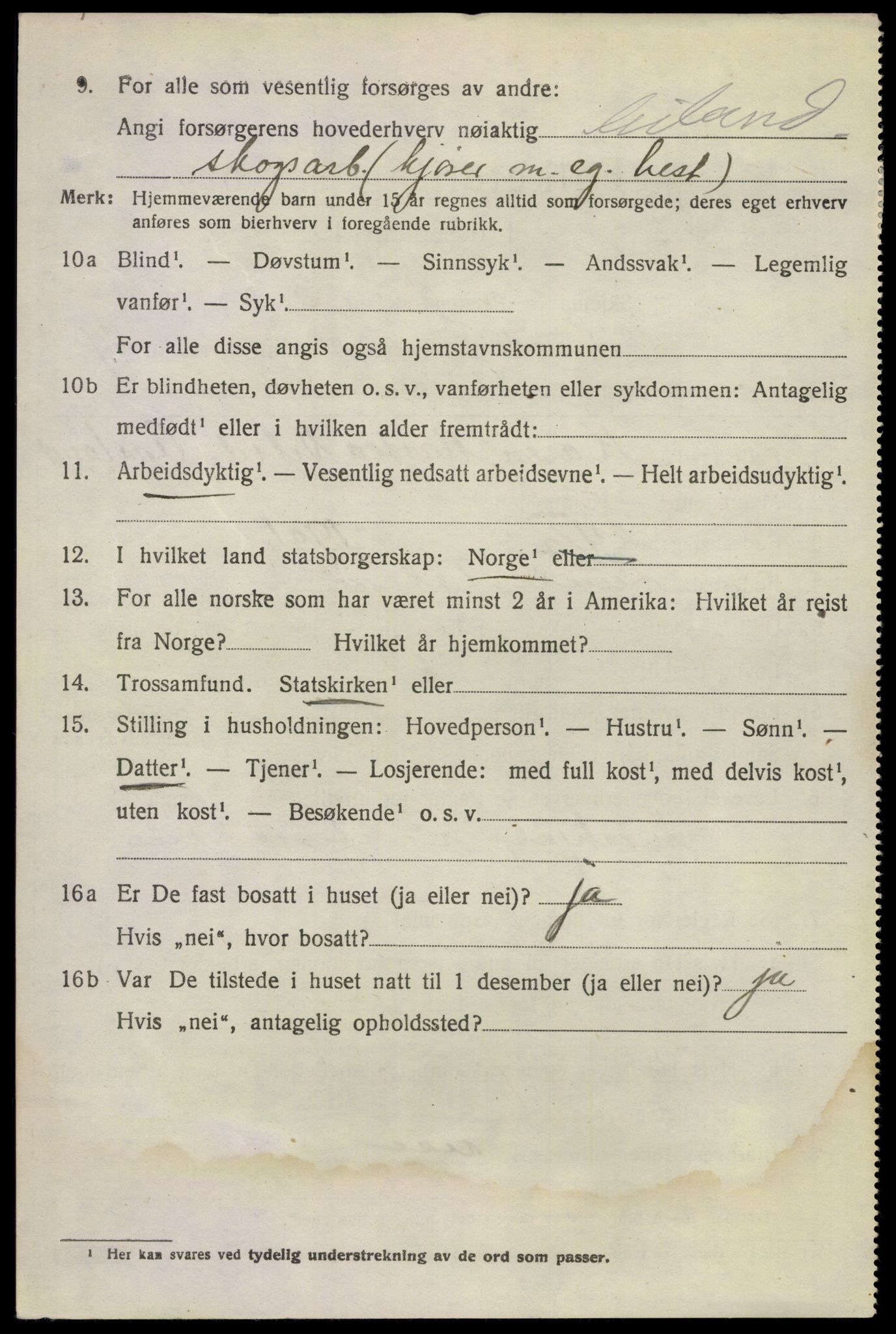 SAKO, 1920 census for Lunde, 1920, p. 5226