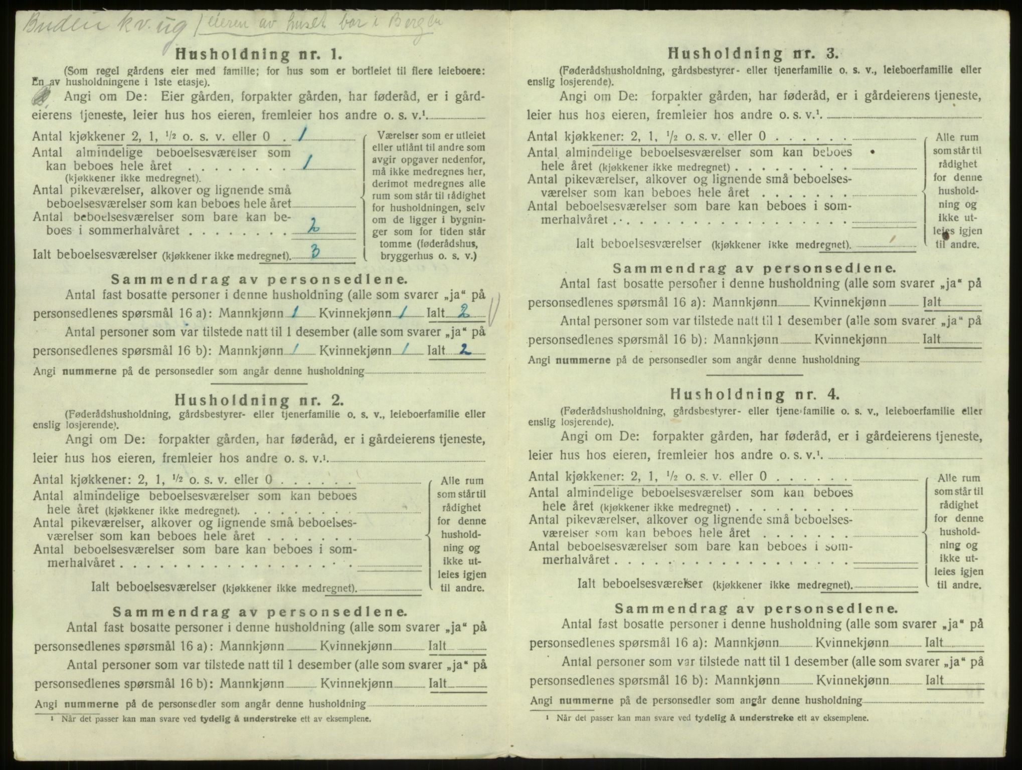 SAB, 1920 census for Austrheim, 1920, p. 165