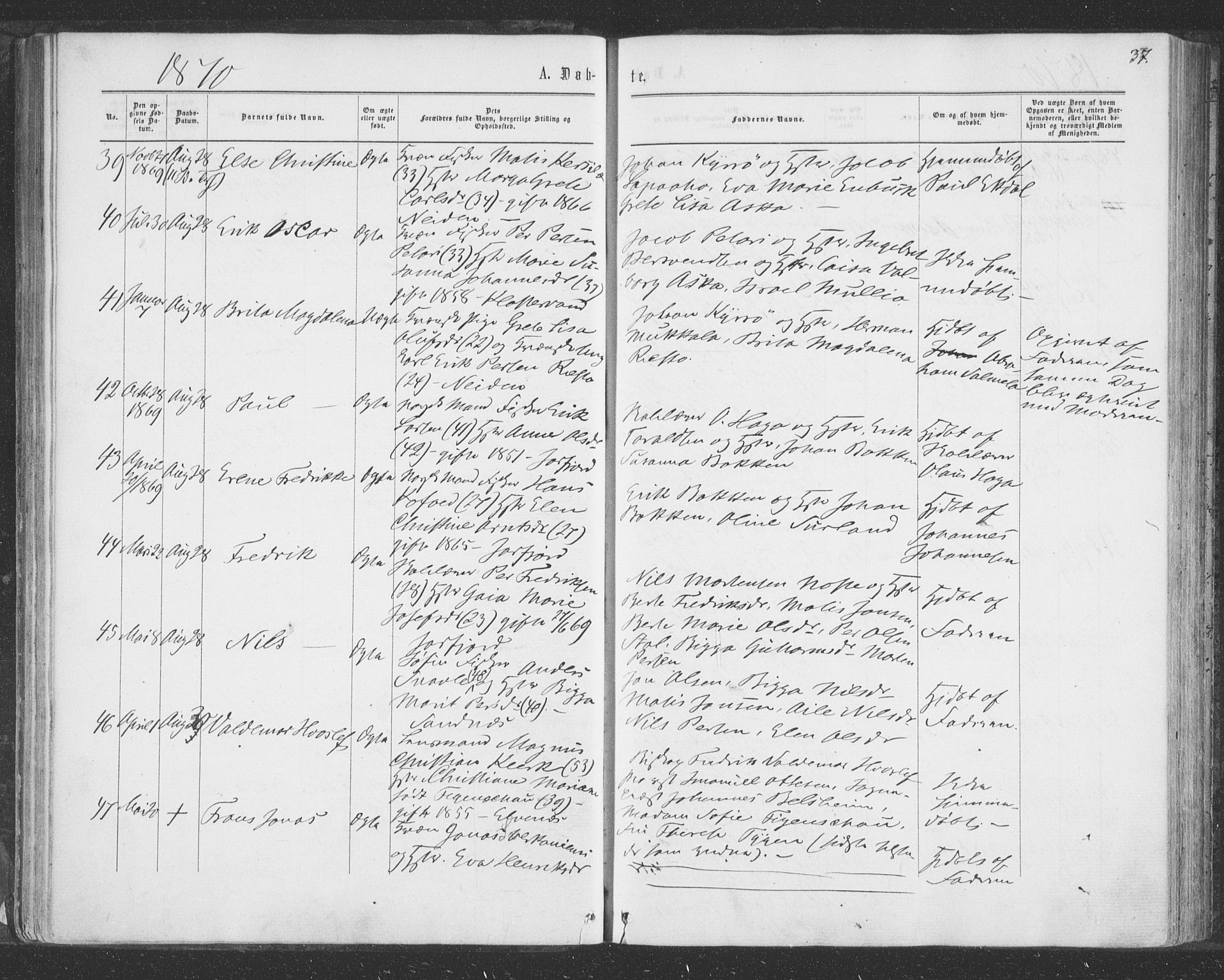 Sør-Varanger sokneprestkontor, AV/SATØ-S-1331/H/Ha/L0001kirke: Parish register (official) no. 1, 1863-1872, p. 37